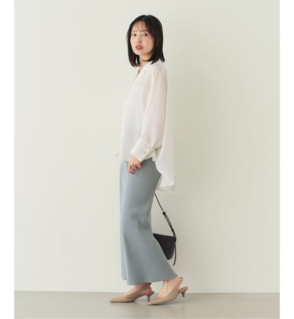 NOBLE「《予約》ゴールドボタンニュアンスシャツ」|シャツ・ブラウス|