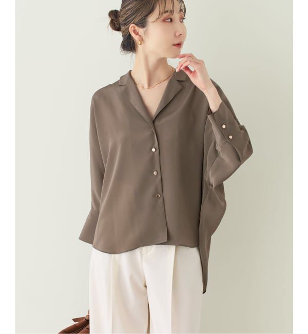 NOBLE「《予約》ゴールドボタンニュアンスシャツ」|シャツ・ブラウス|