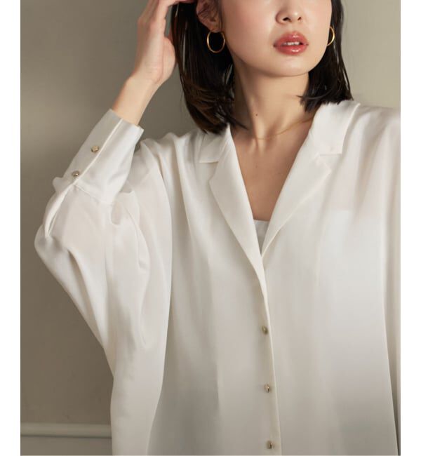 NOBLE「《予約》ゴールドボタンニュアンスシャツ」|シャツ・ブラウス|