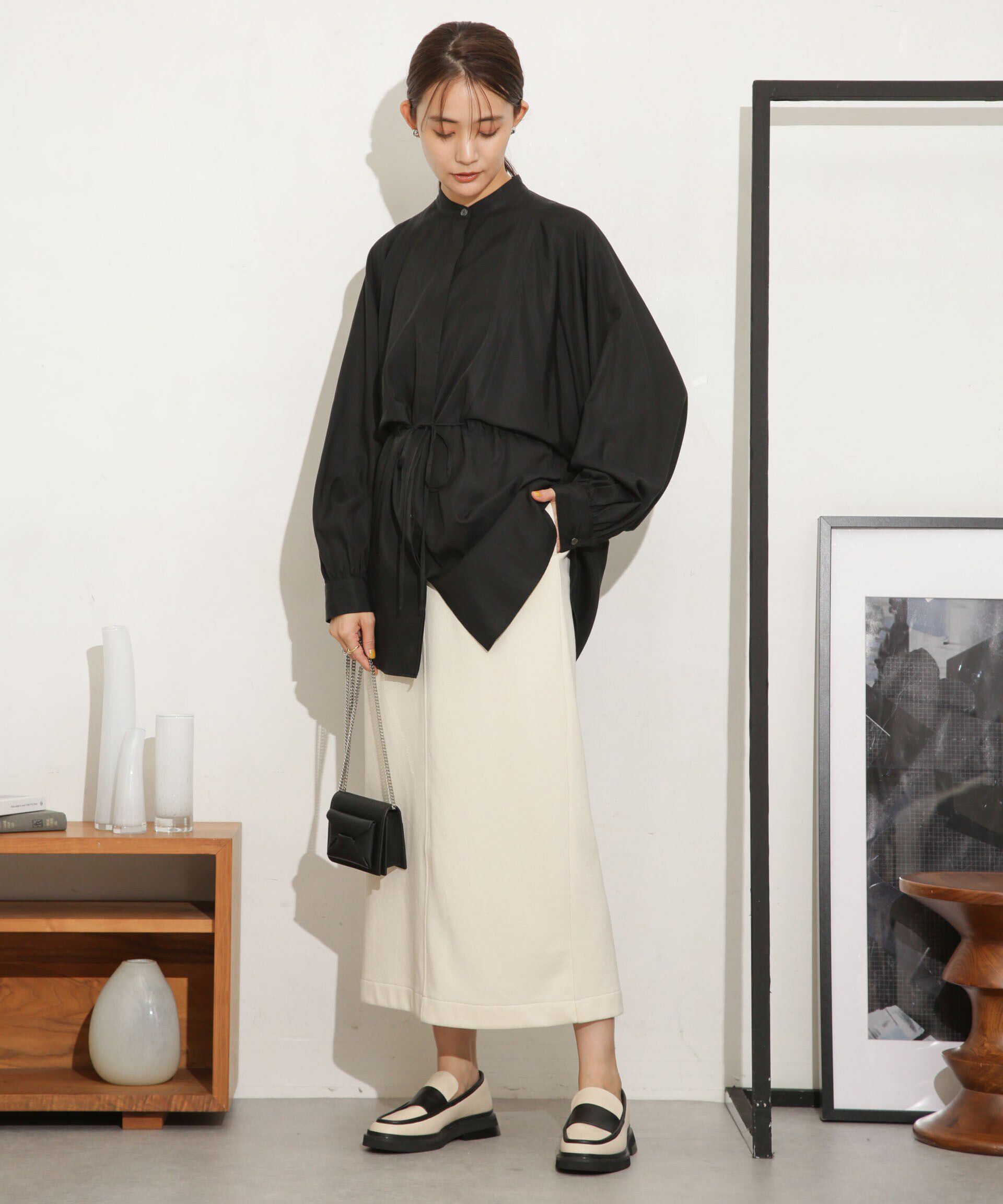 nano･universe「ミニブークレIラインスカート(セットアップ可)」|スカート|