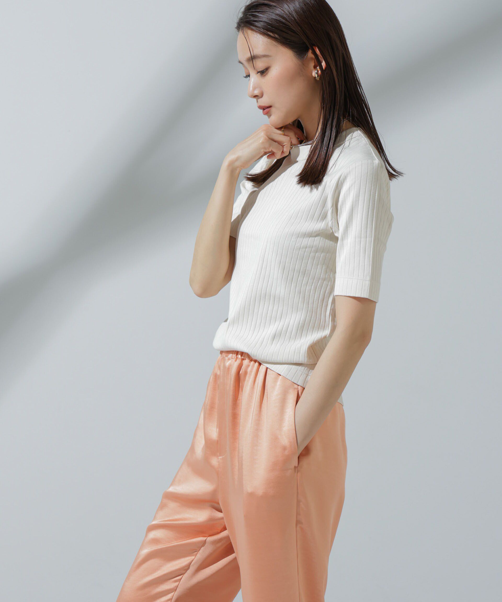 nano･universe「Anti Soaked(R) 汗染み防止 クルーネックリブTシャツ」|Tシャツ・カットソー|