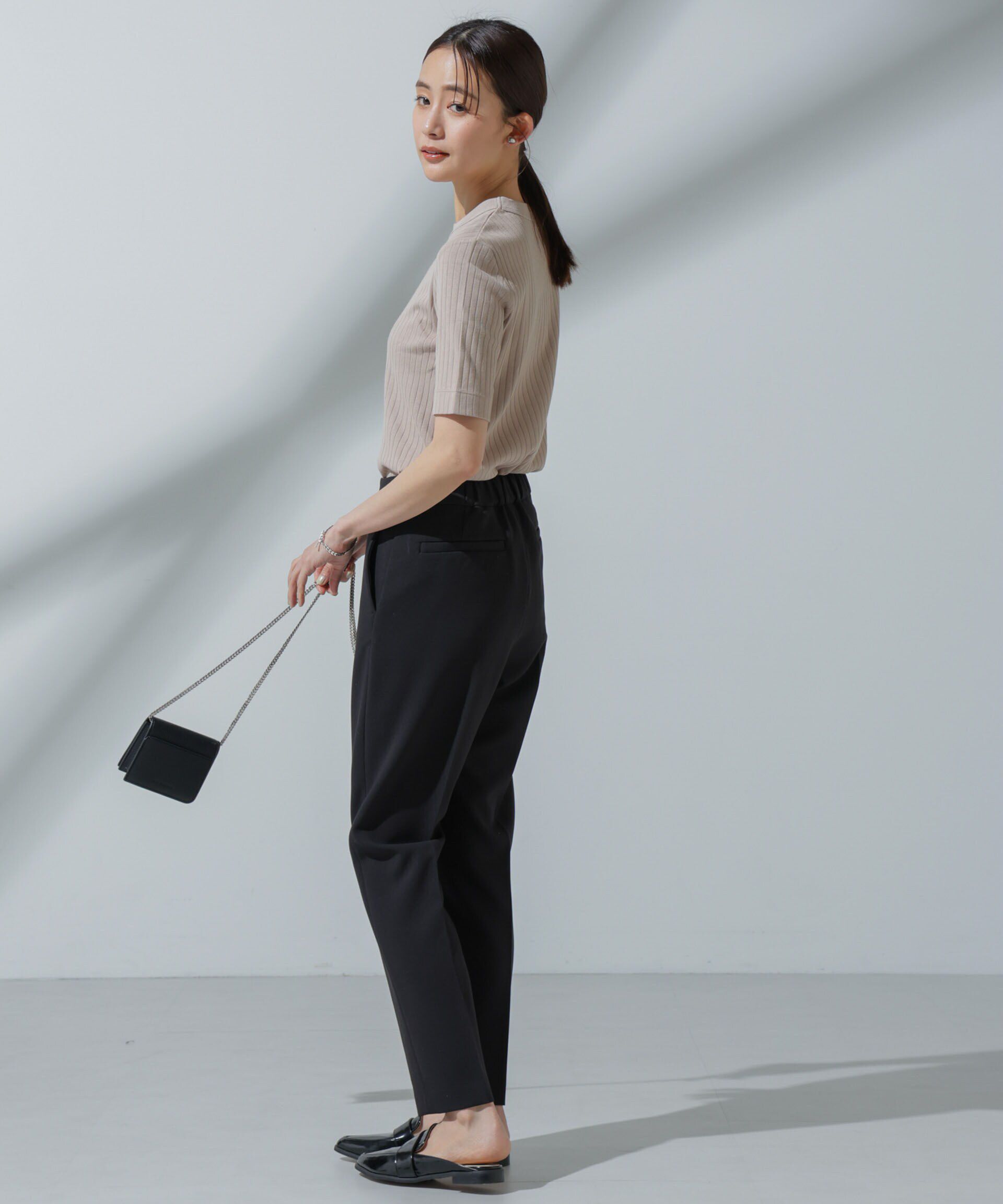 nano･universe「Anti Soaked(R) 汗染み防止 クルーネックリブTシャツ」|Tシャツ・カットソー|