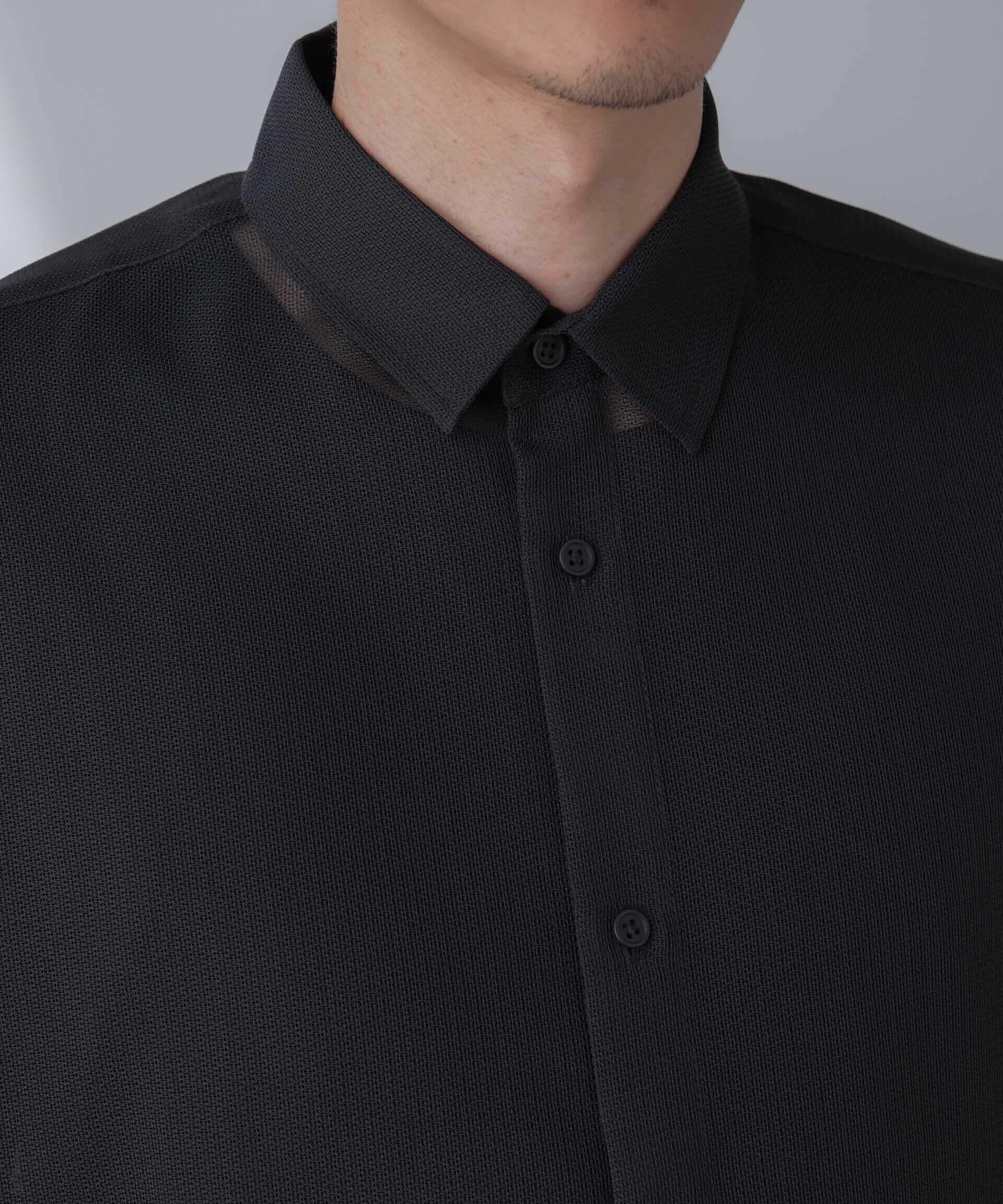 nano･universe「レギュラーカラーテックメッシュシャツ 半袖」|シャツ・ブラウス|