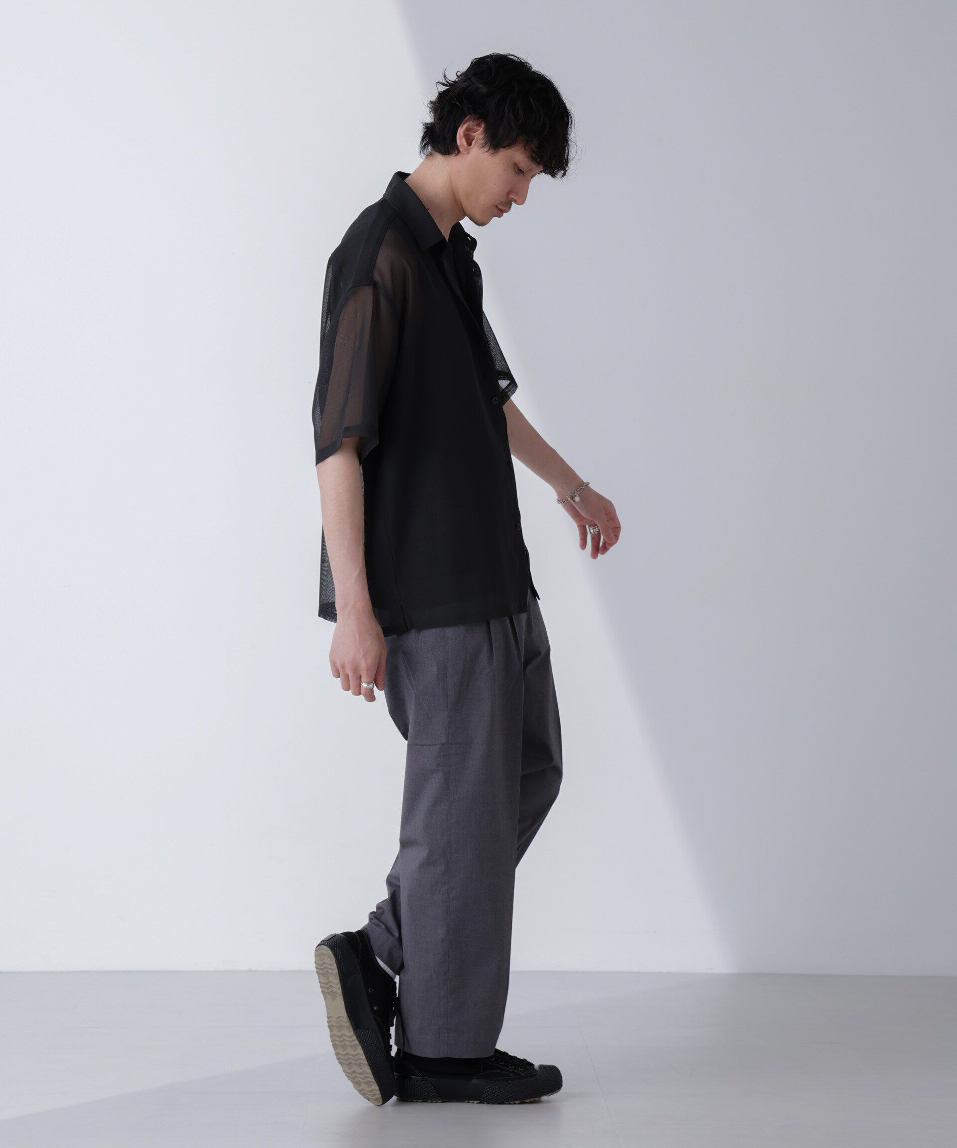 nano･universe「レギュラーカラーテックメッシュシャツ 半袖」|シャツ・ブラウス|