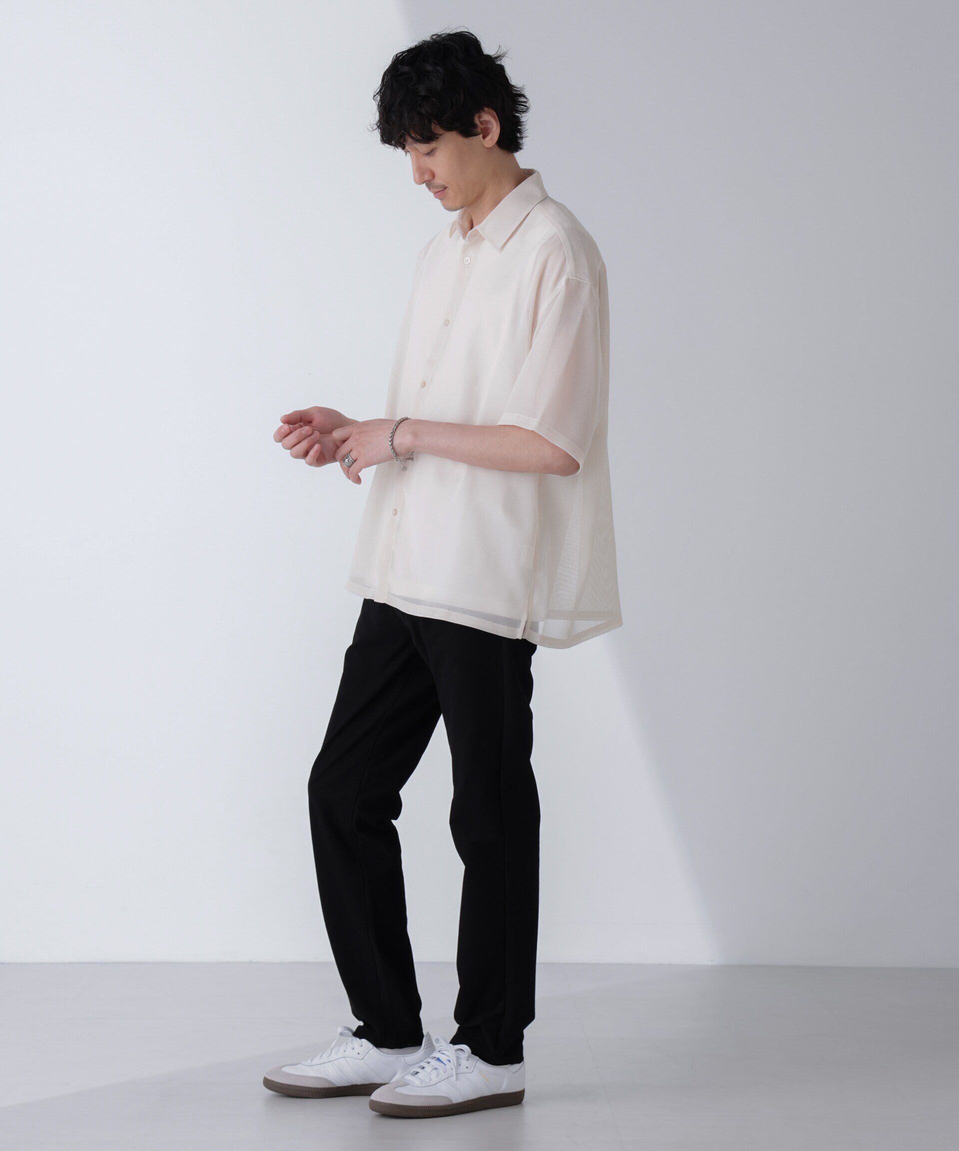 nano･universe「レギュラーカラーテックメッシュシャツ 半袖」|シャツ・ブラウス|