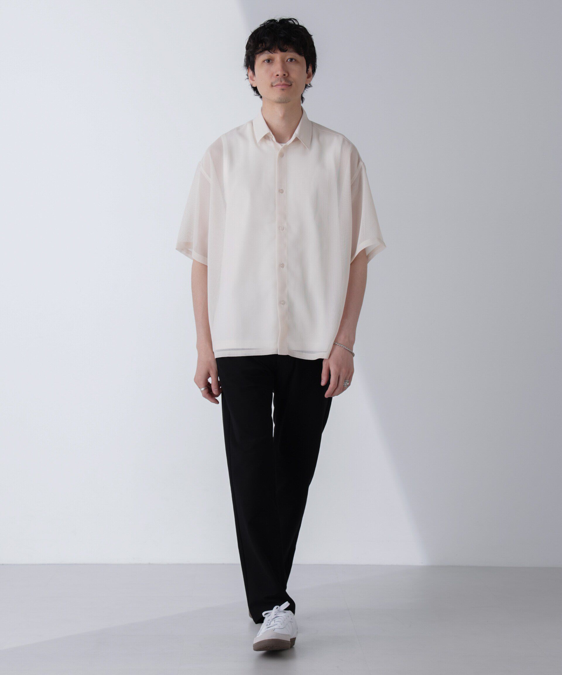 nano･universe「レギュラーカラーテックメッシュシャツ 半袖」|シャツ・ブラウス|