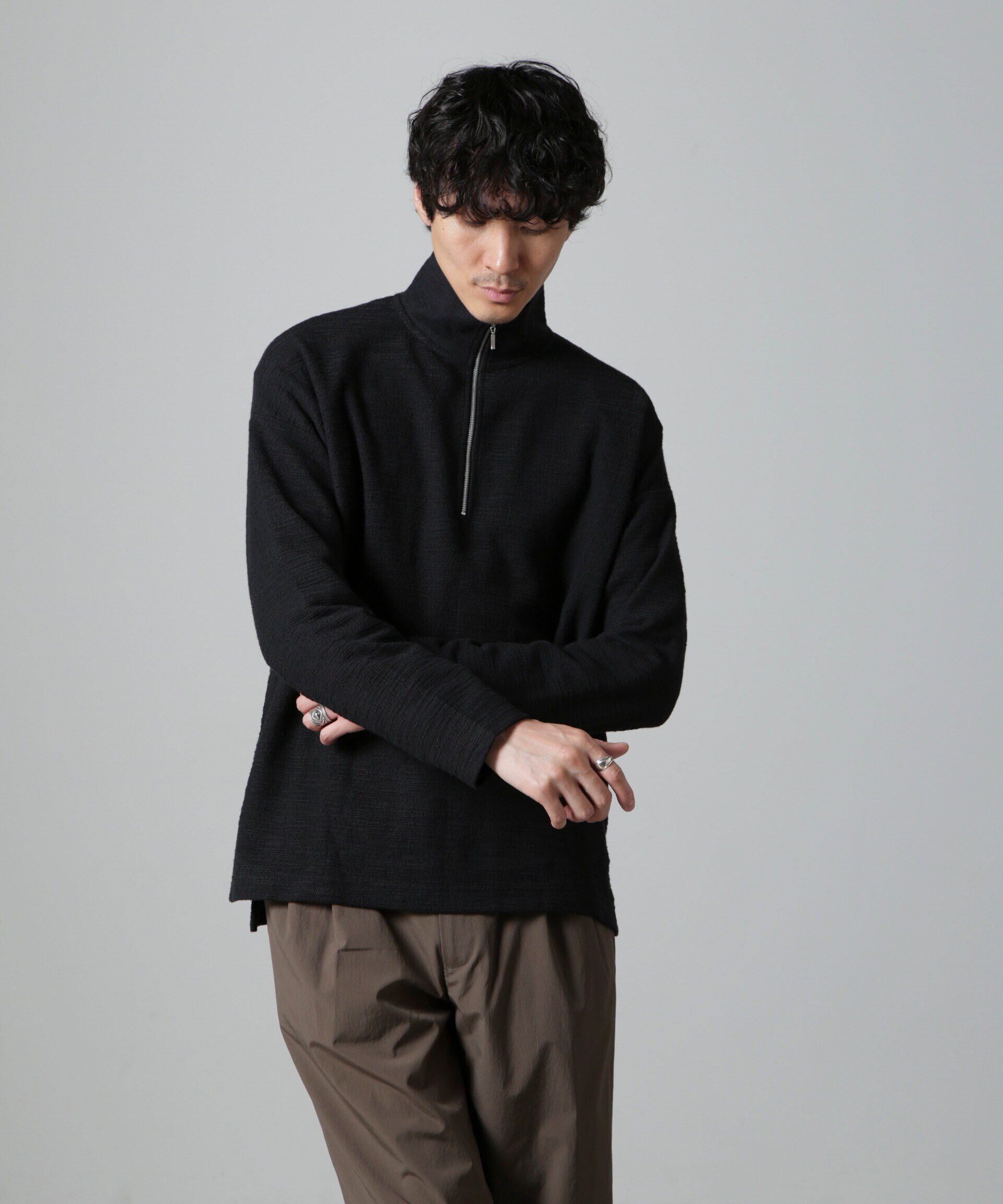 nano･universe「ブークレジャガード ハーフZIP 長袖」|Tシャツ・カットソー|