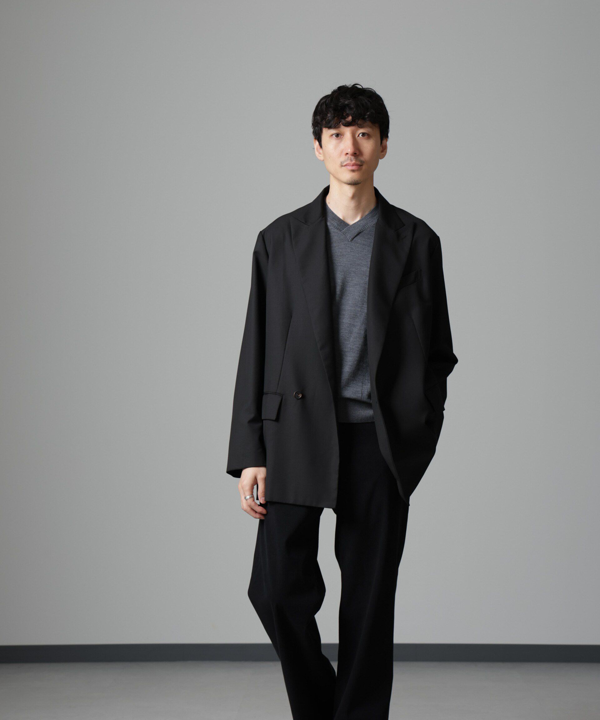 nano･universe「ヴィンテージライク ピークドラペルダブルジャケット」|テーラードジャケット|