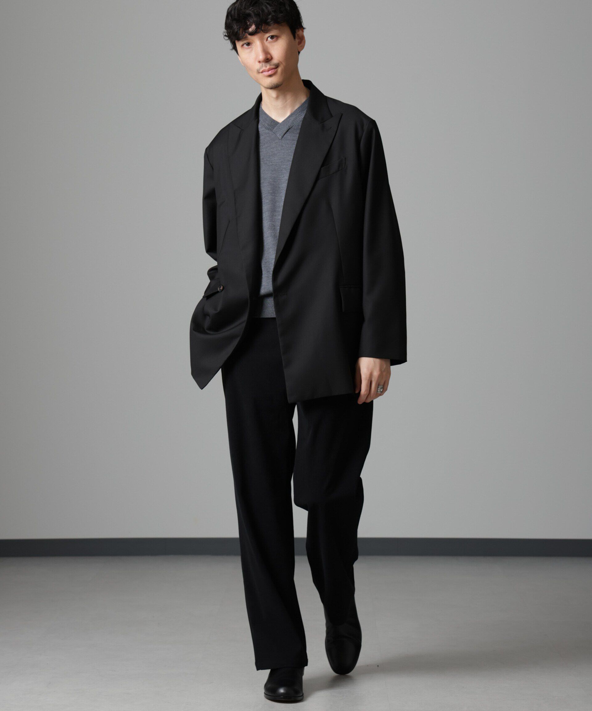 nano･universe「ヴィンテージライク ピークドラペルダブルジャケット」|テーラードジャケット|