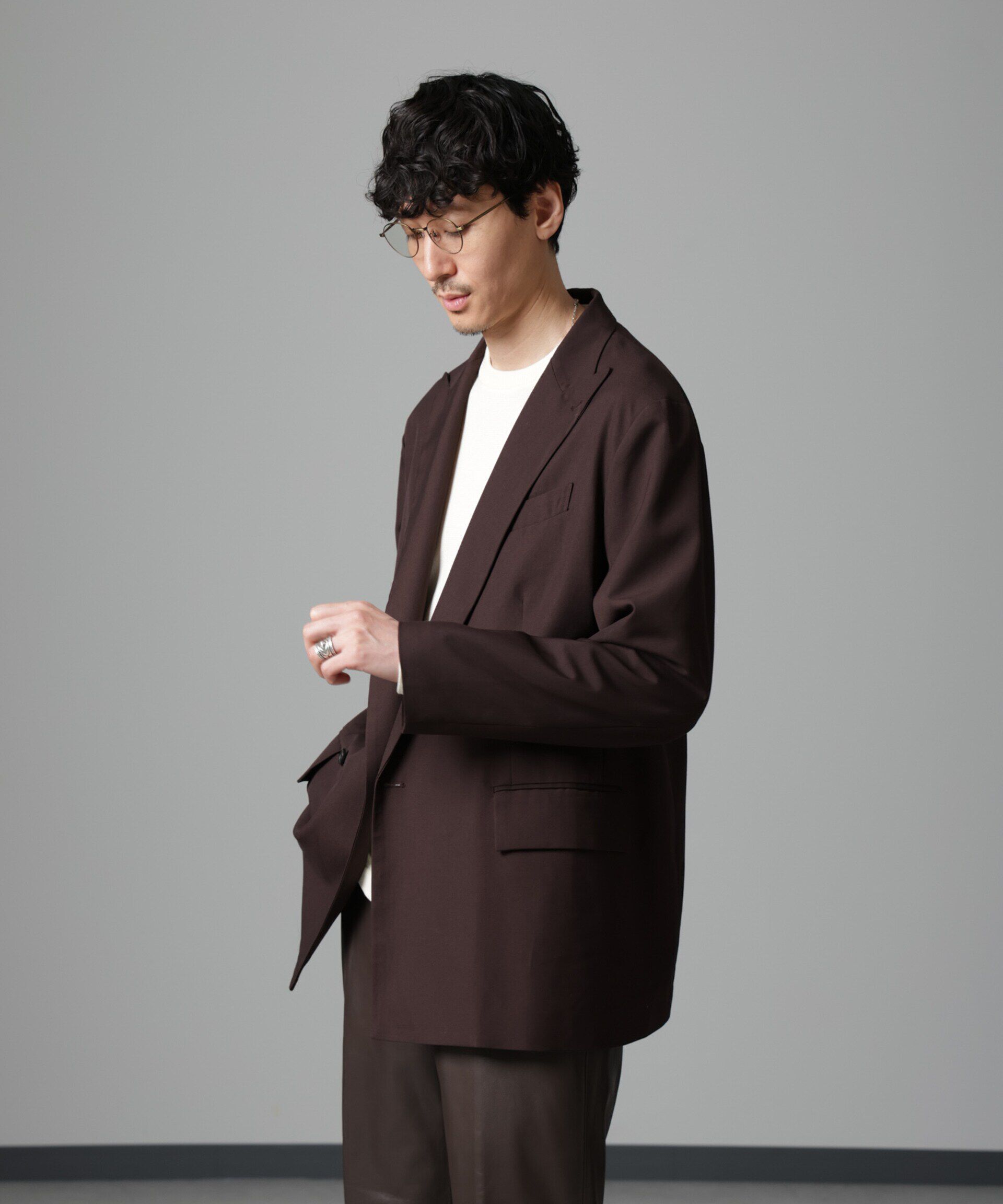 nano･universe「ヴィンテージライク ピークドラペルダブルジャケット」|テーラードジャケット|