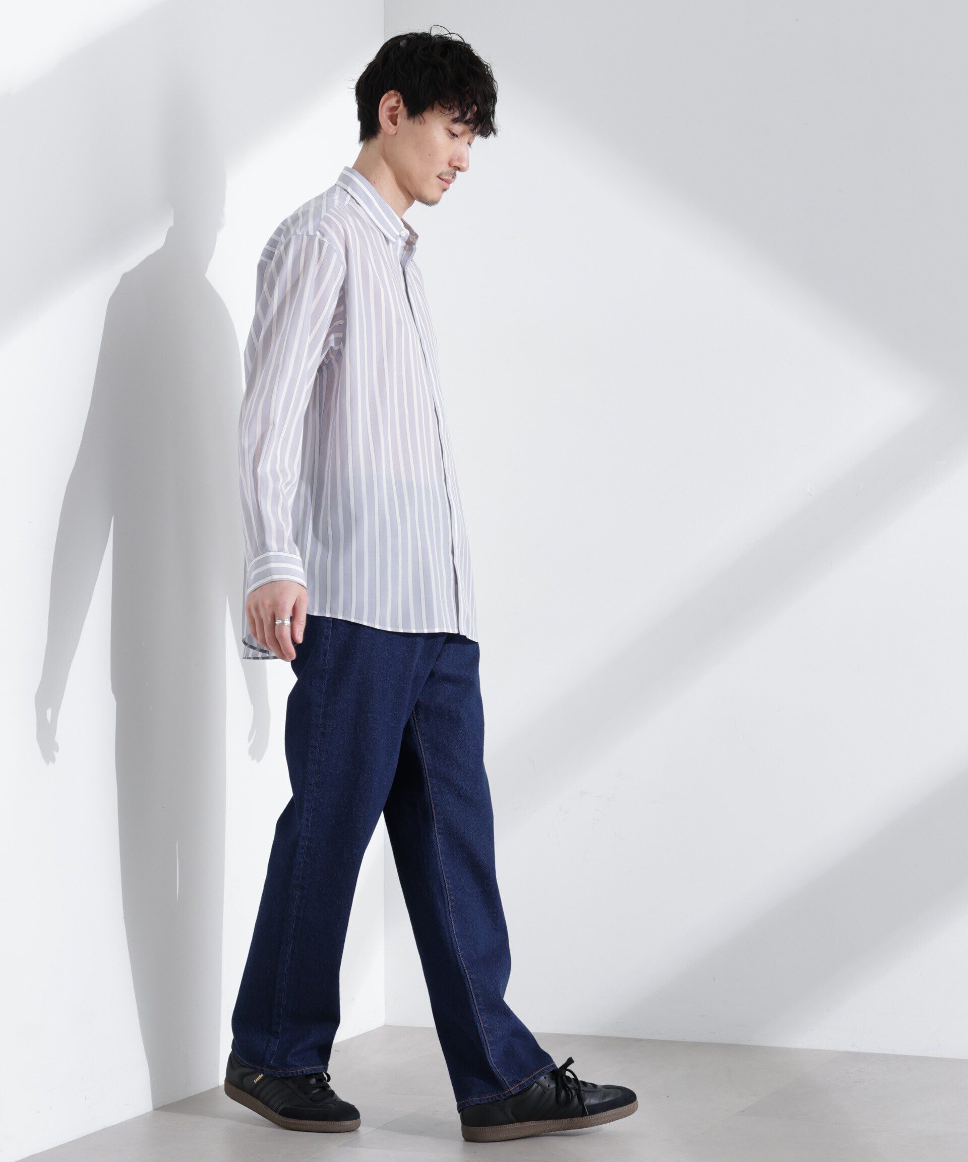 nano･universe「「大人のワイドシャツ」レギュラーカラー ストライプ 長袖」|シャツ・ブラウス|