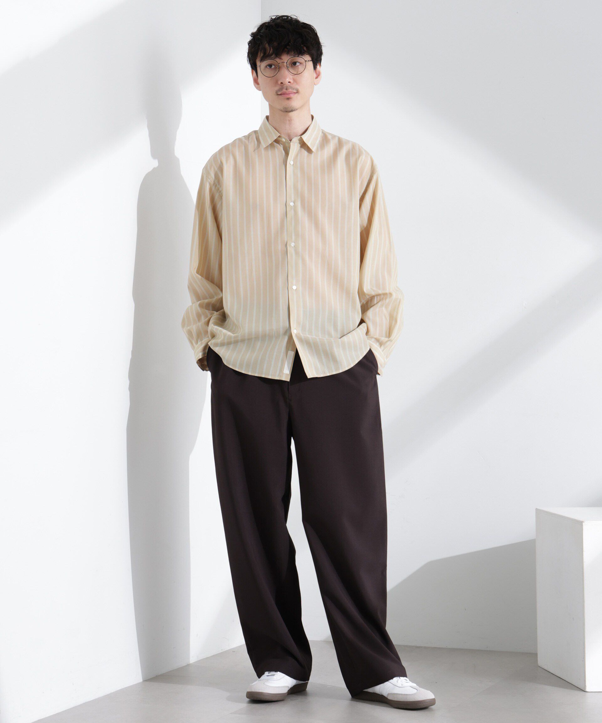 nano･universe「「大人のワイドシャツ」レギュラーカラー ストライプ 長袖」|シャツ・ブラウス|