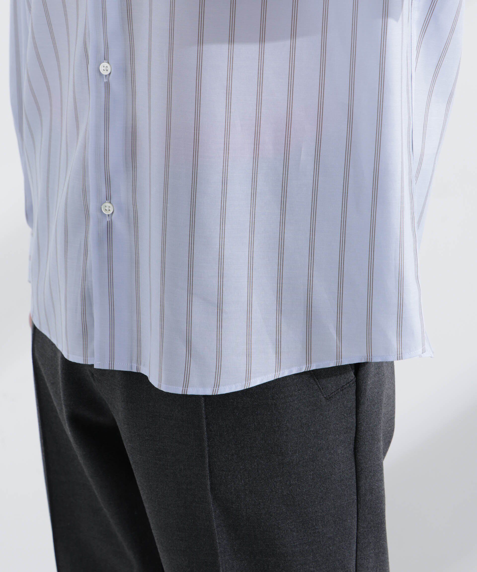 nano･universe「「大人のワイドシャツ」レギュラーカラー ストライプ 長袖」|シャツ・ブラウス|