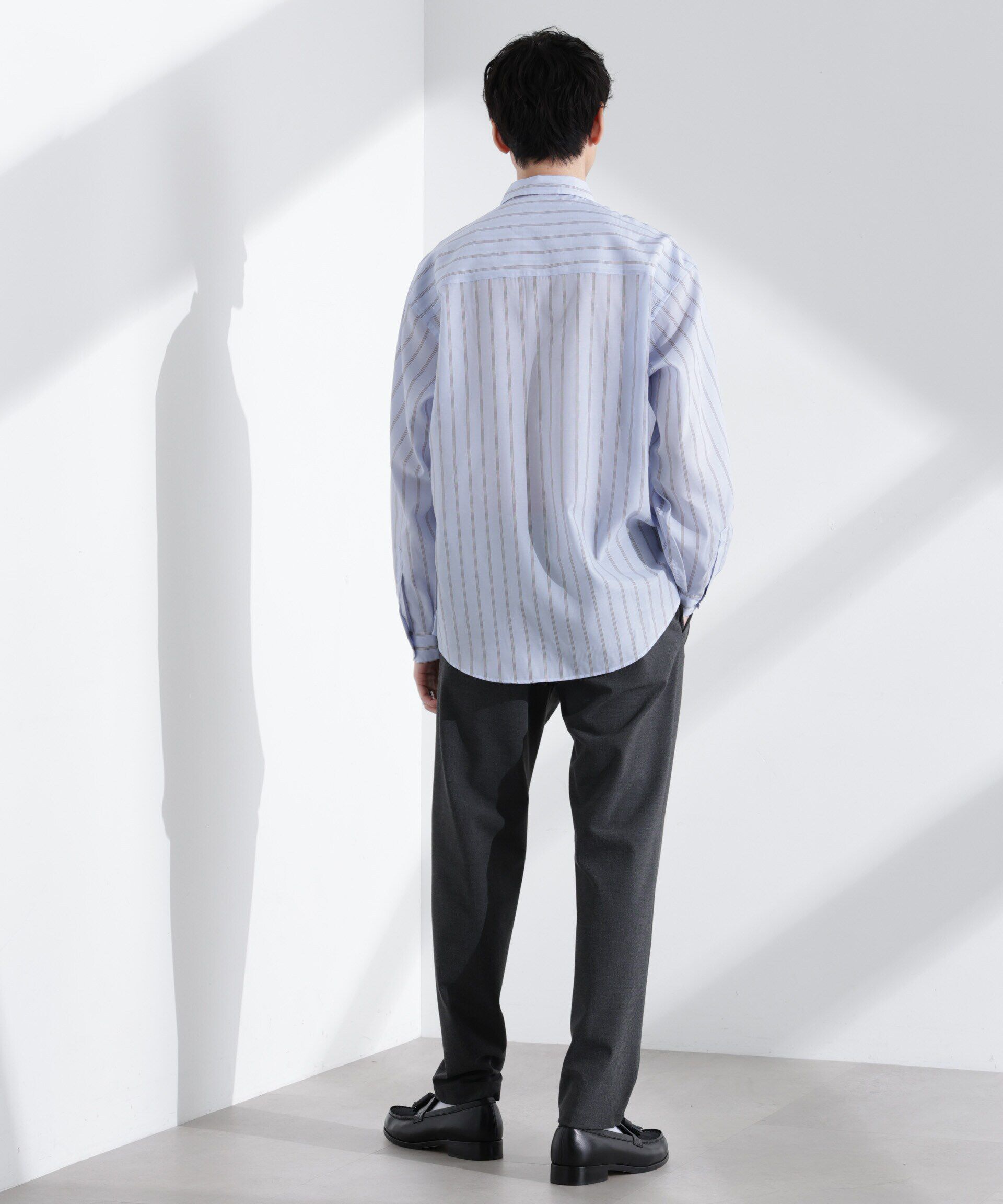 nano･universe「「大人のワイドシャツ」レギュラーカラー ストライプ 長袖」|シャツ・ブラウス|