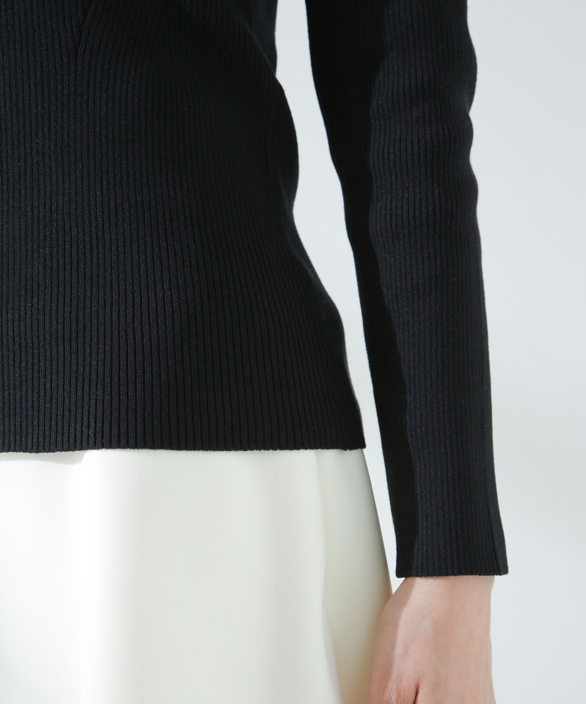 nano･universe「ウォッシャブルハイツイストボートネックリブニット」|ニット・セーター|