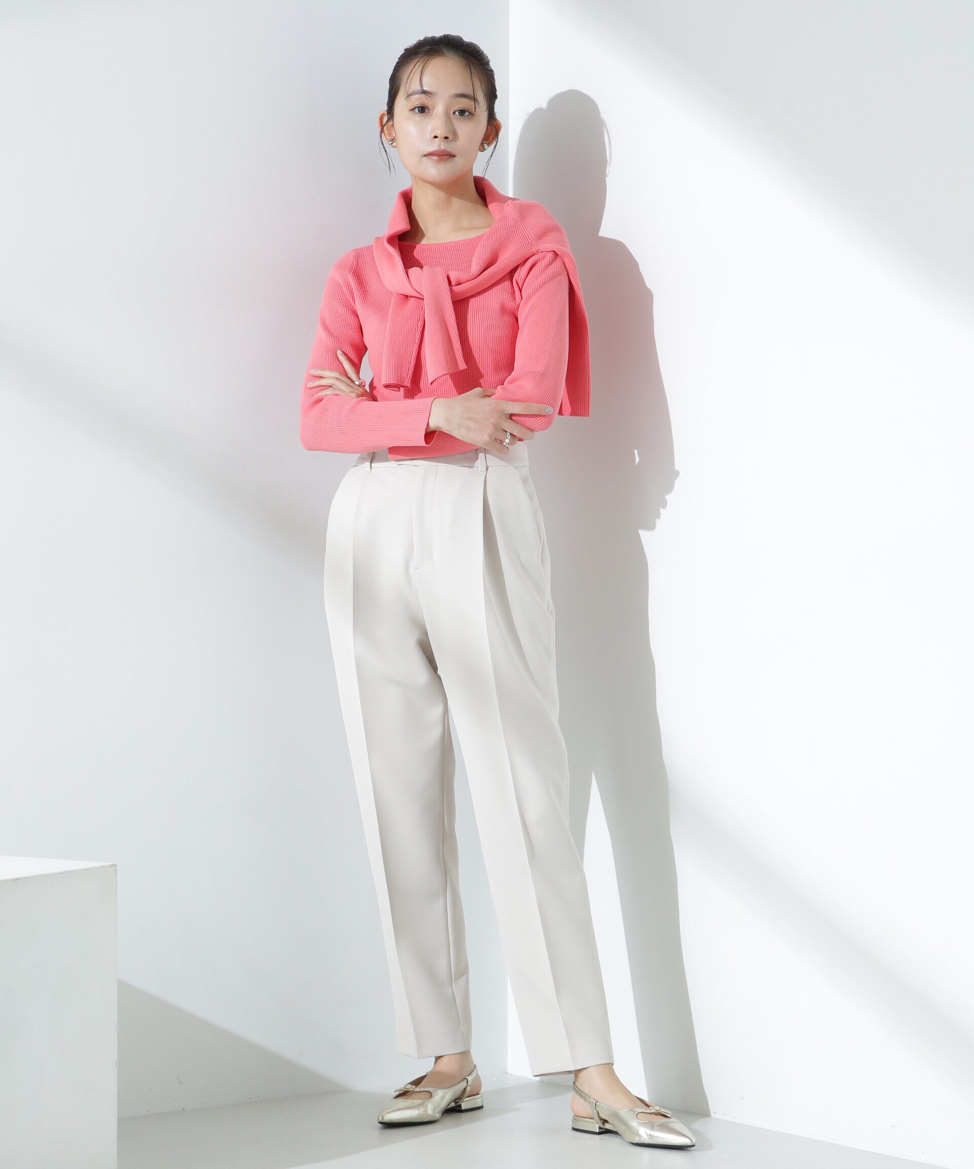 nano･universe「ウォッシャブルハイツイストボートネックリブニット」|ニット・セーター|