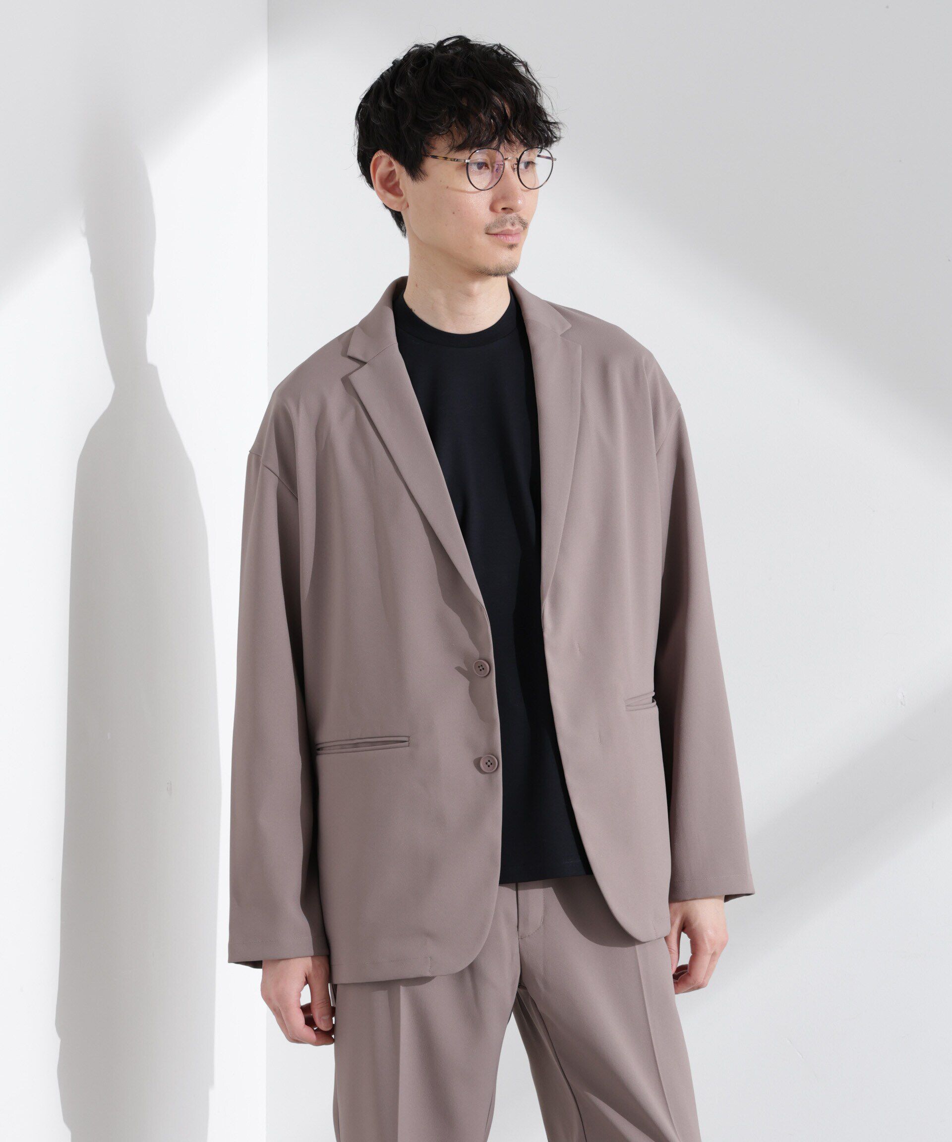 nano･universe「ドレープワイドジャケット（セットアップ可）」|テーラードジャケット|