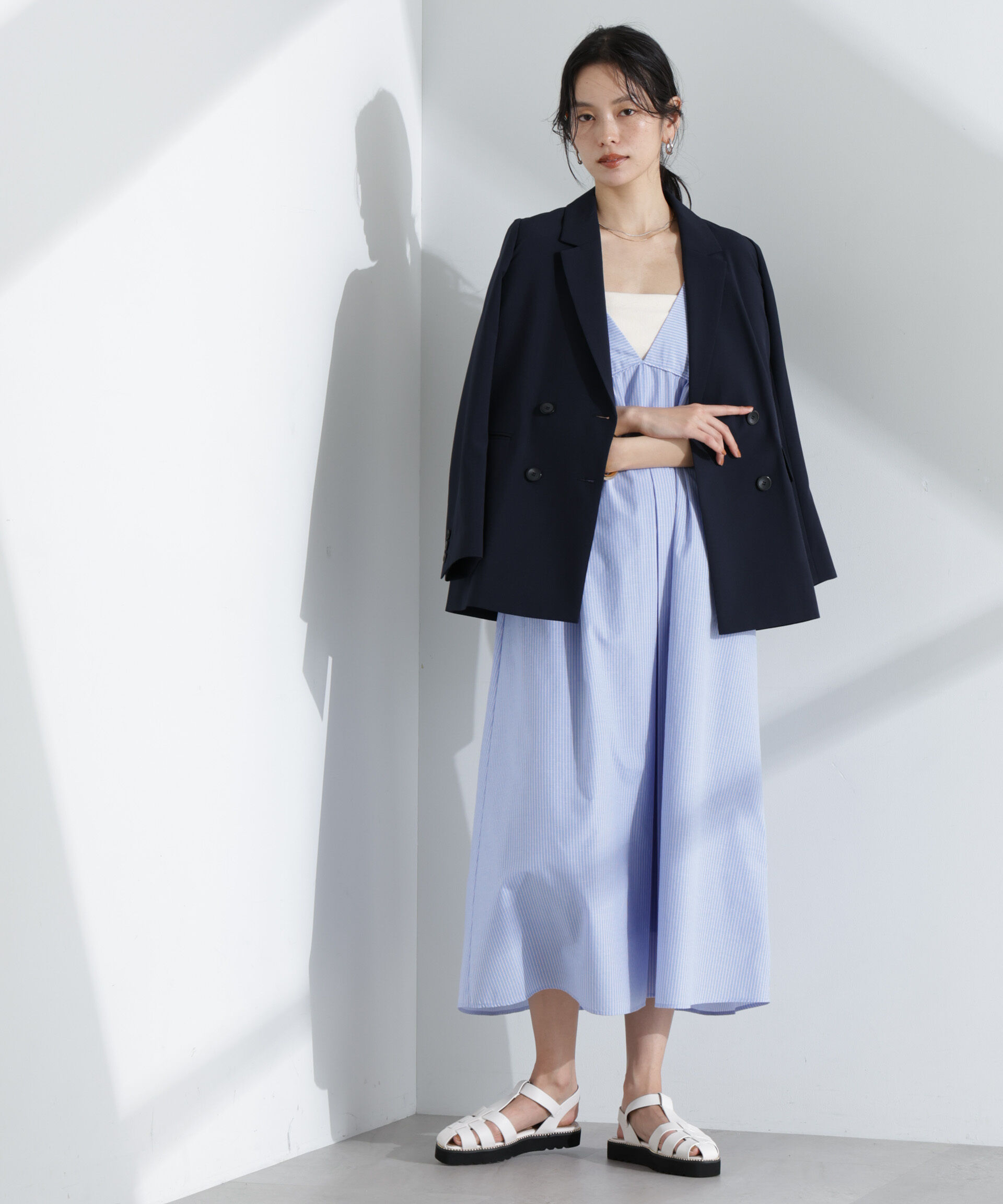 nano･universe「ストライプフレアキャミワンピース」|ワンピース|