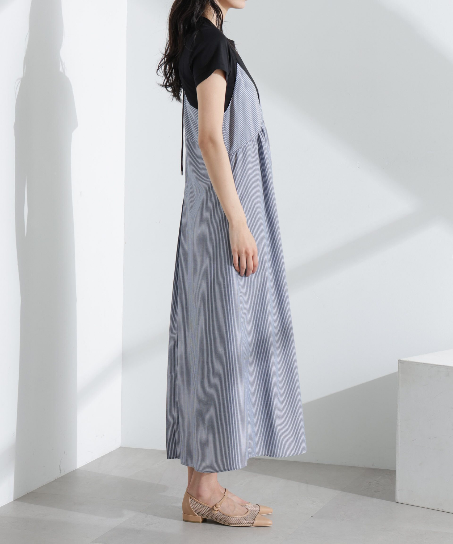 nano･universe「ストライプフレアキャミワンピース」|ワンピース|