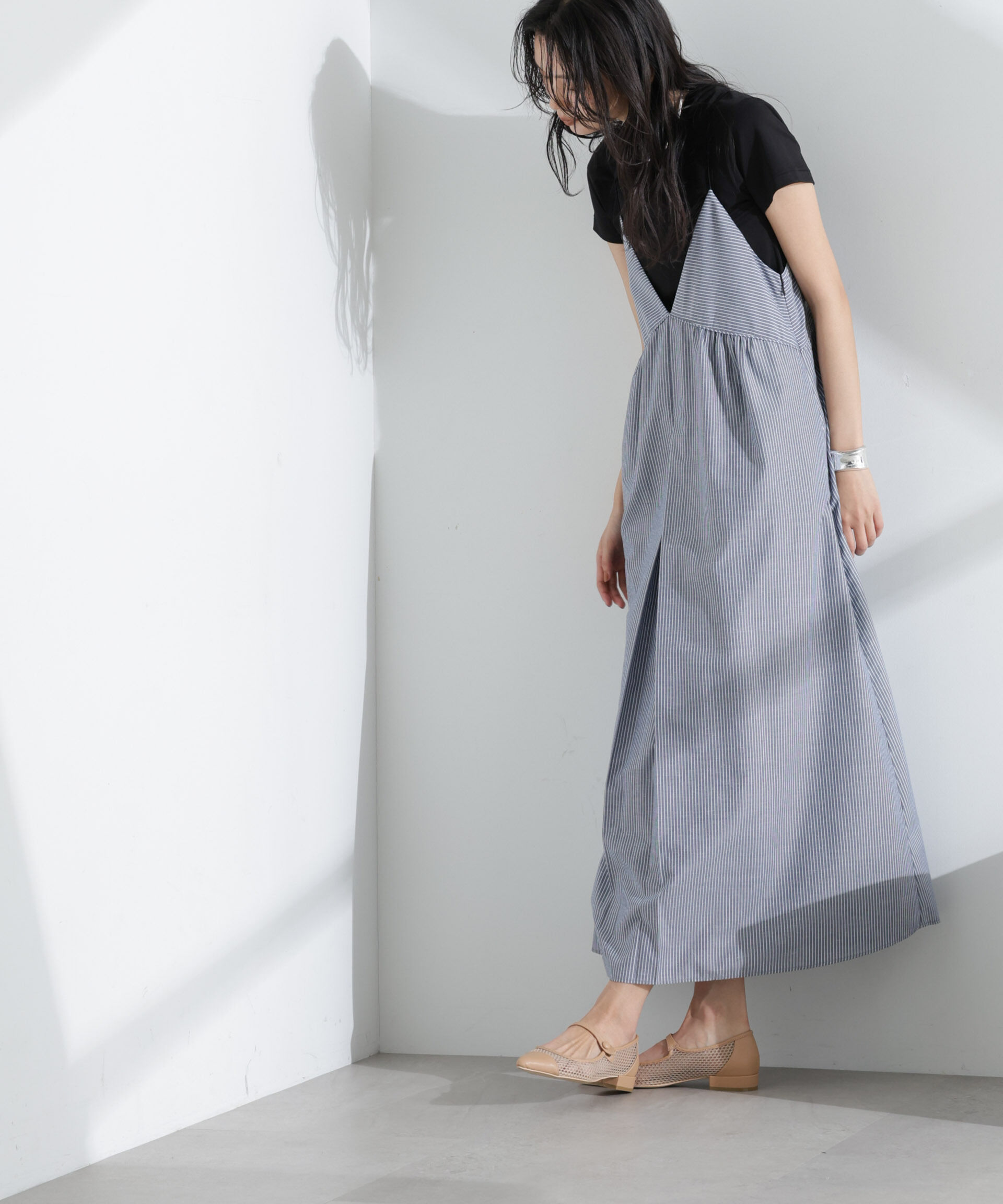 nano･universe「ストライプフレアキャミワンピース」|ワンピース|