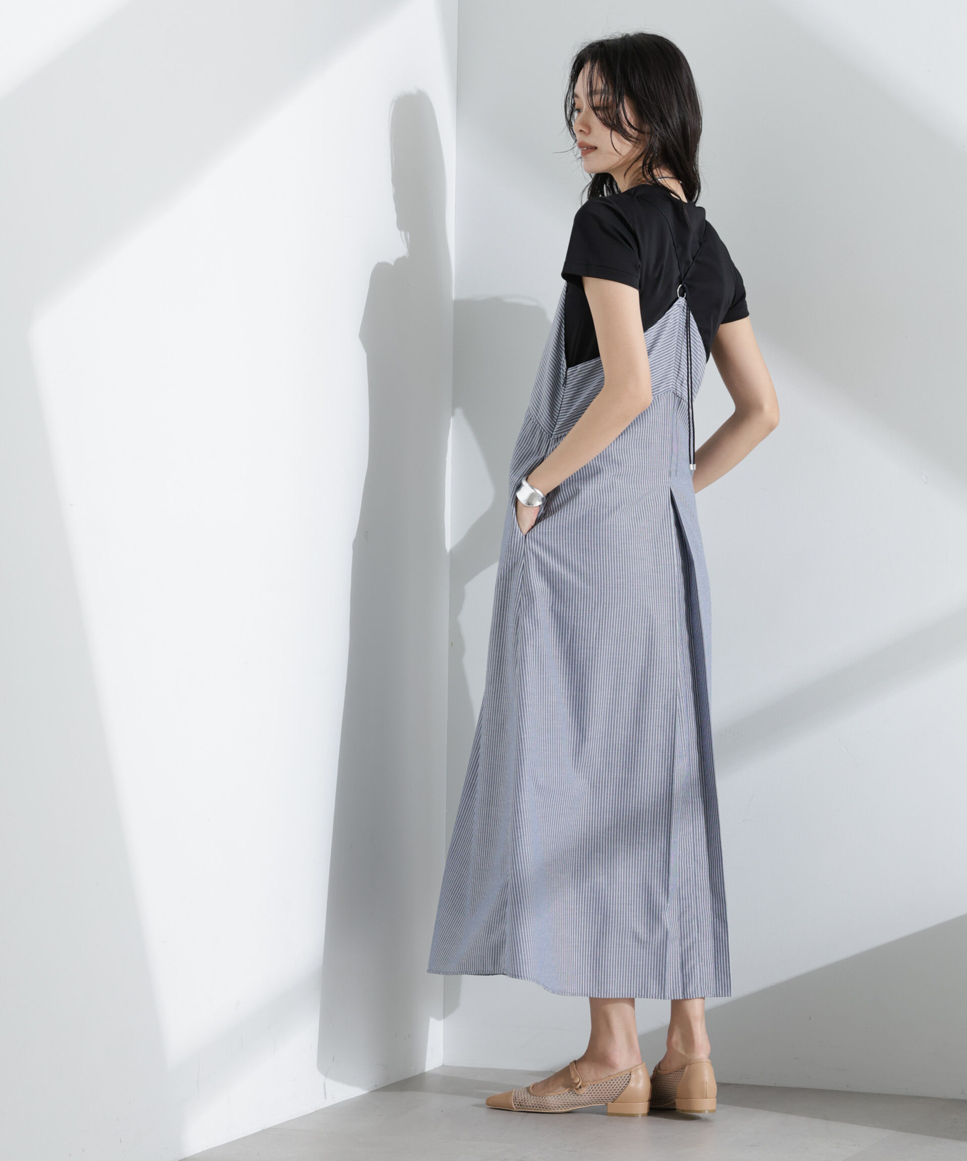 nano･universe「ストライプフレアキャミワンピース」|ワンピース|