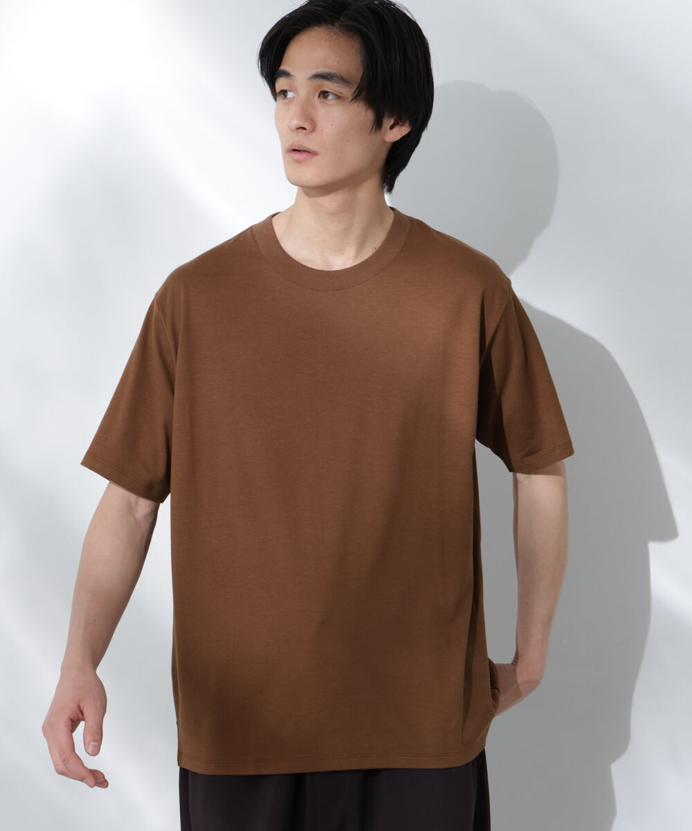 nano･universe「Anti Soaked(R)汗染み防止 De Light ミドルシルエットTシャツ」|Tシャツ・カットソー|ブラウン