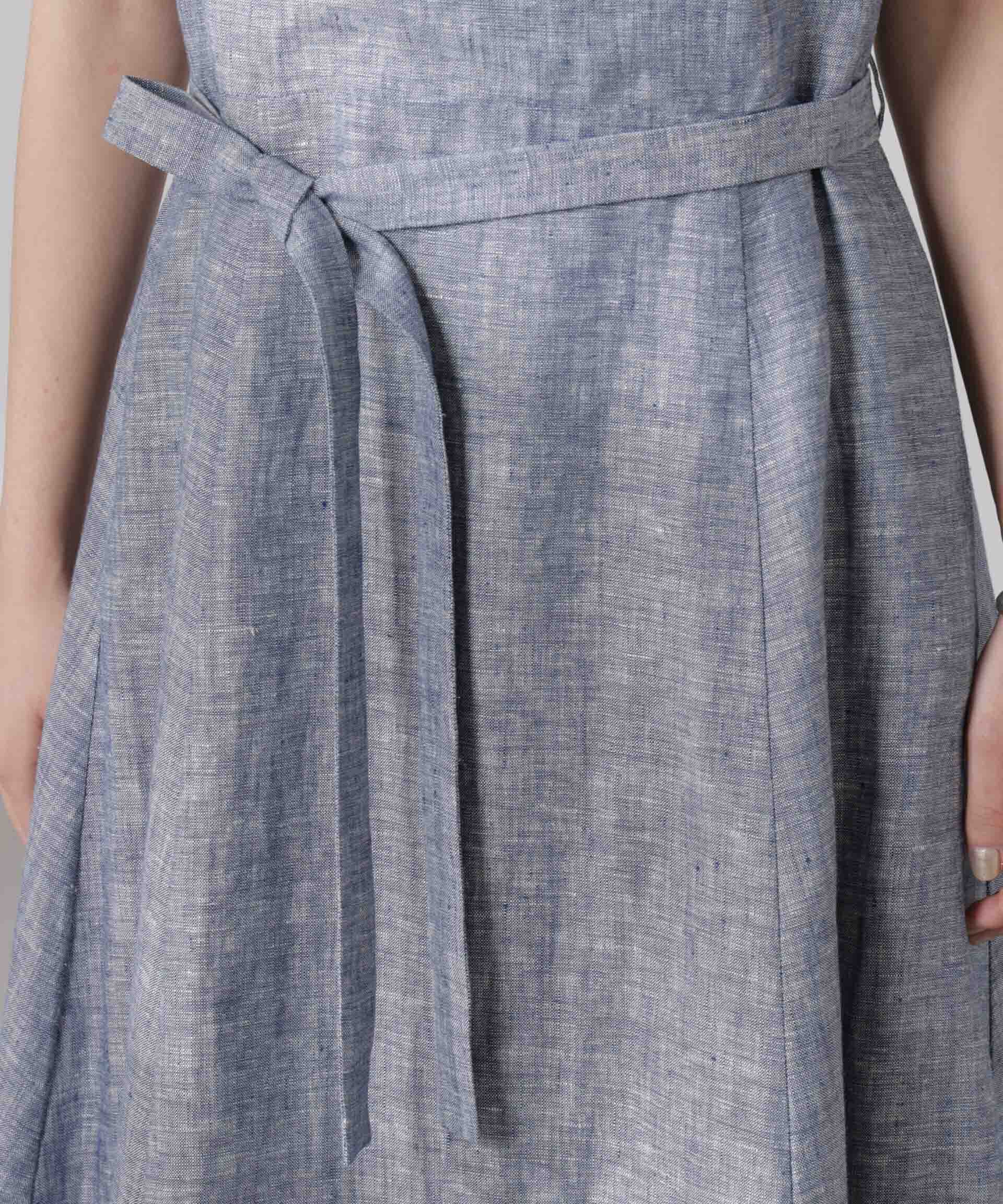 nano･universe「ヨーロピアンフラックス Aラインノースリーブワンピース」|ワンピース|