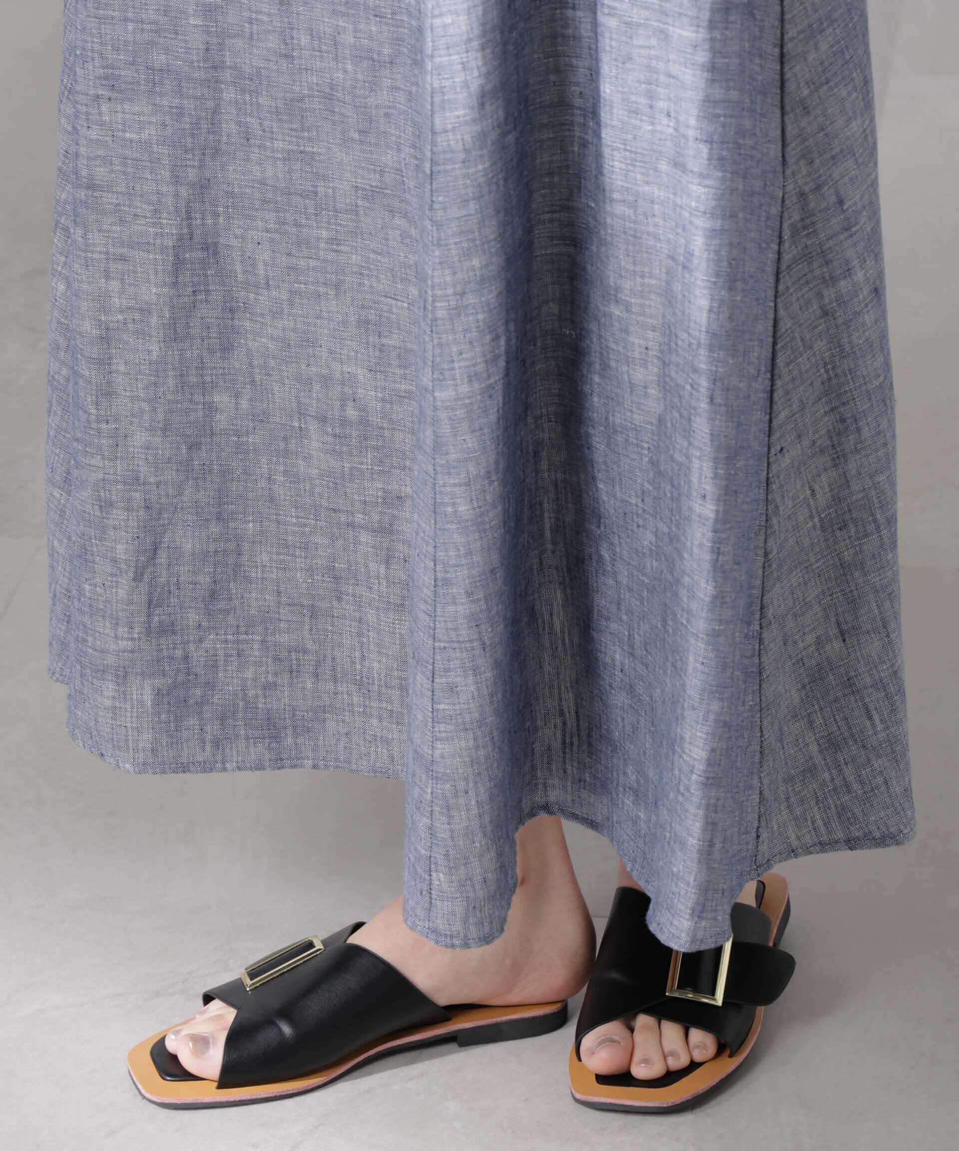 nano･universe「ヨーロピアンフラックス Aラインノースリーブワンピース」|ワンピース|