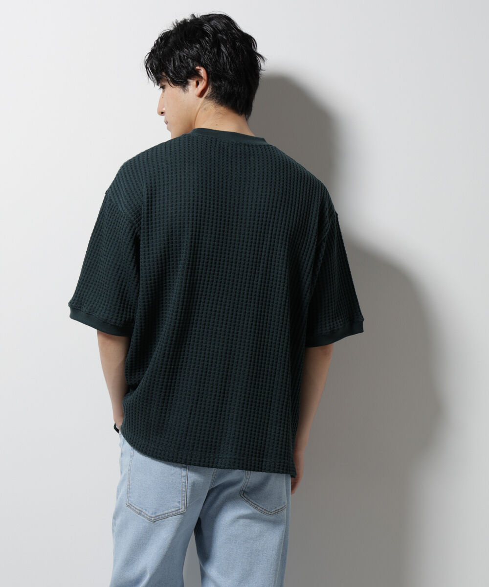 nano･universe「オニワッフルビッグTシャツ 五分袖」|Tシャツ・カットソー|