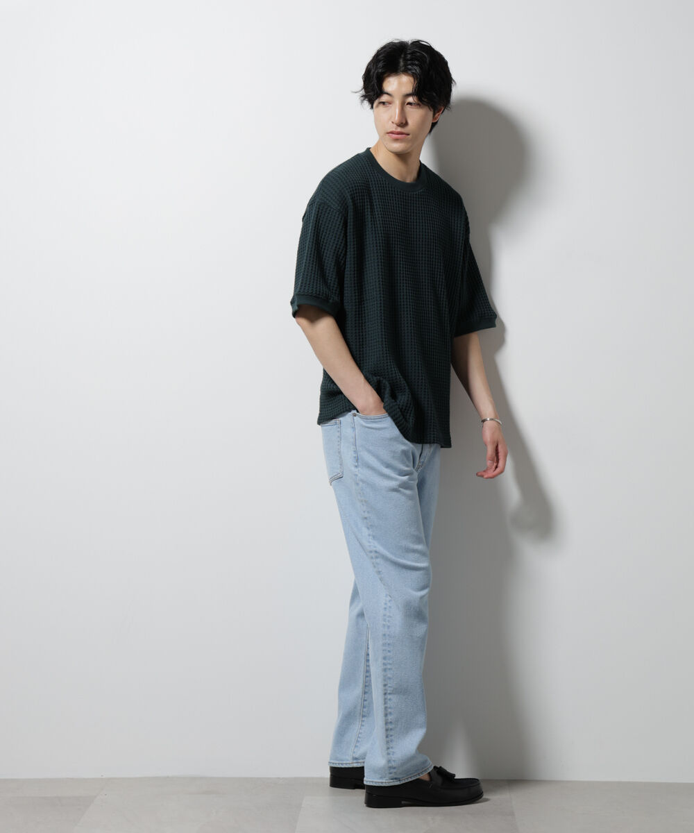 nano･universe「オニワッフルビッグTシャツ 五分袖」|Tシャツ・カットソー|