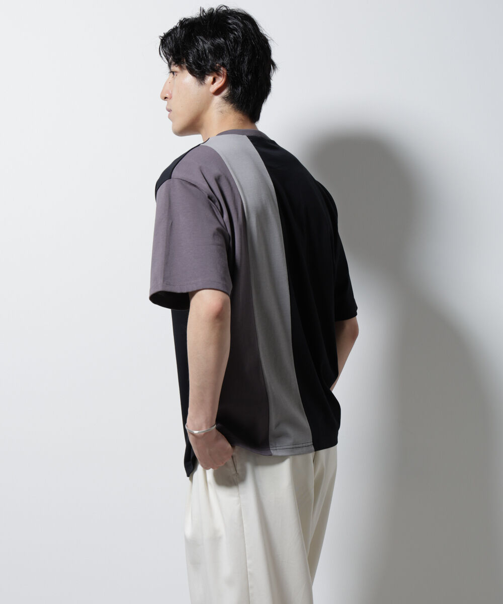 nano･universe「デザイン切替クルーネックTシャツ 半袖」|Tシャツ・カットソー|