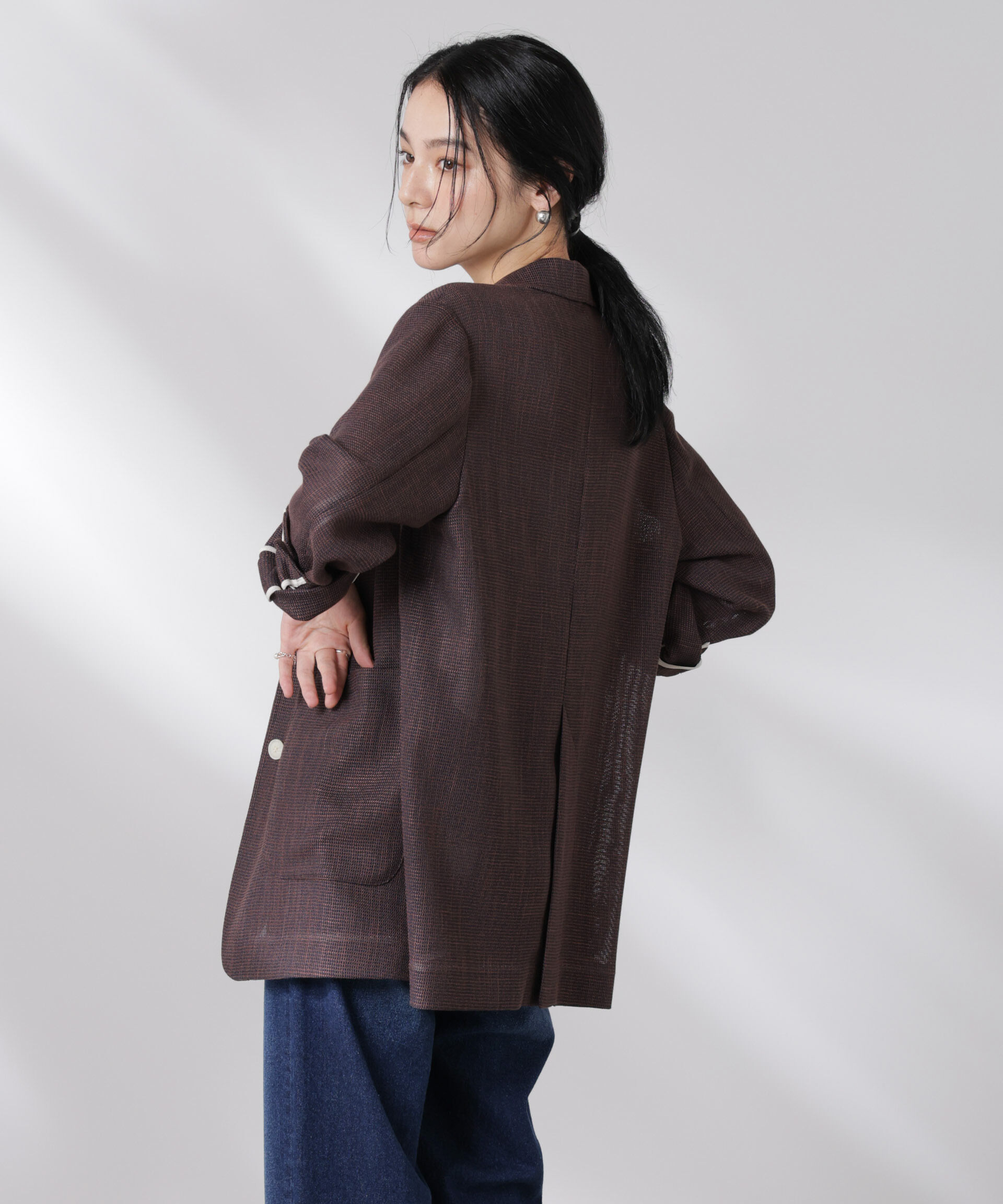 nano･universe「カラミ織りシングルジャケット」|テーラードジャケット|