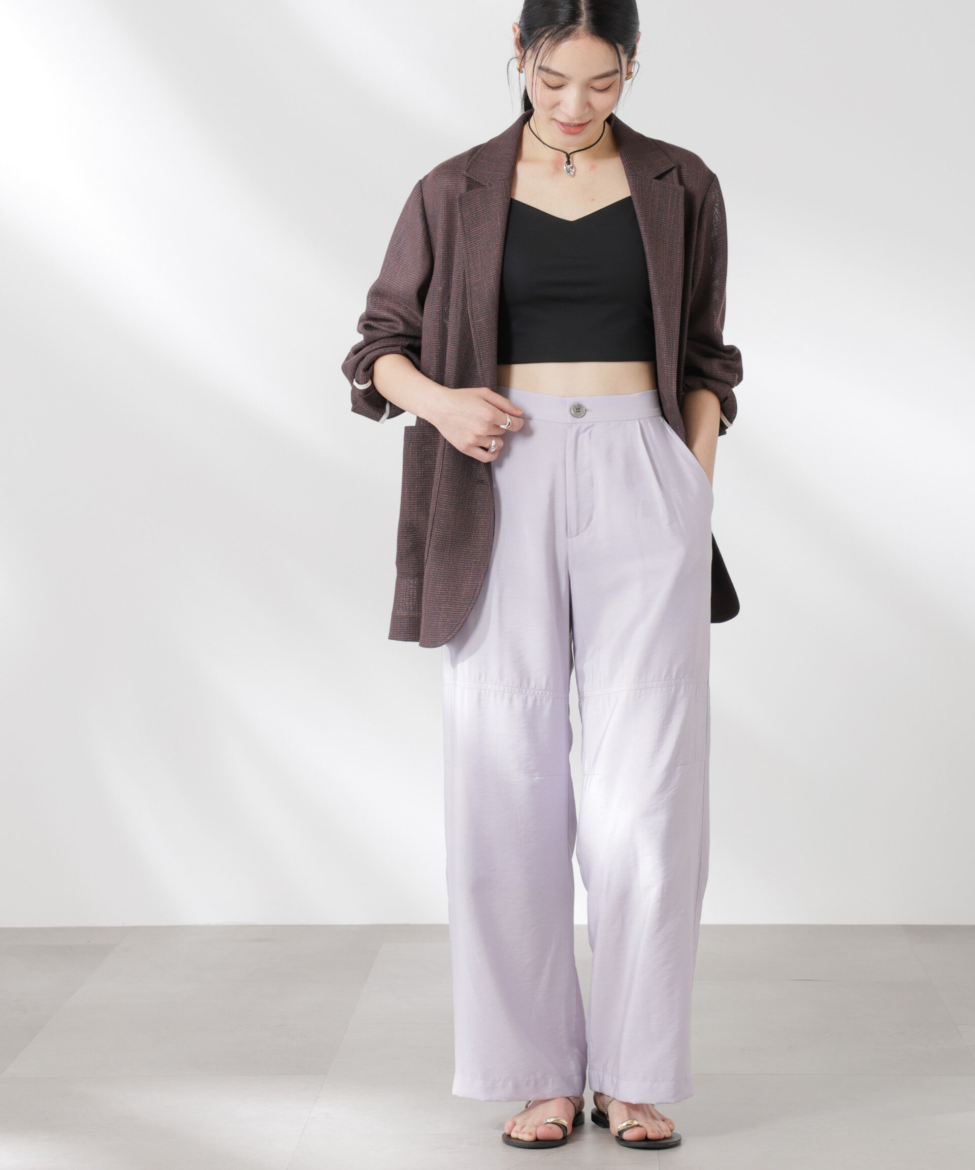 nano･universe「カラミ織りシングルジャケット」|テーラードジャケット|