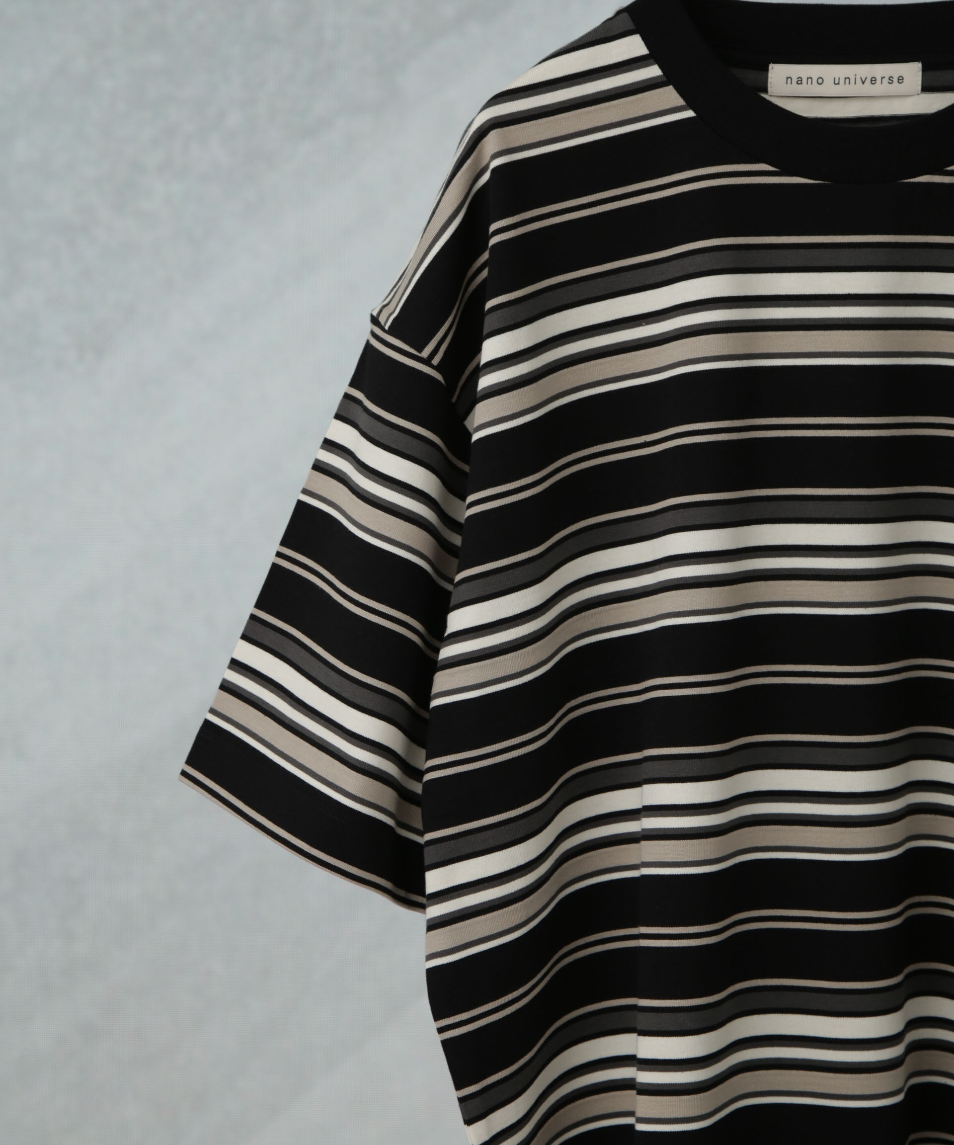 nano･universe「マルチボーダーリラックスＴシャツ 半袖」|Tシャツ・カットソー|