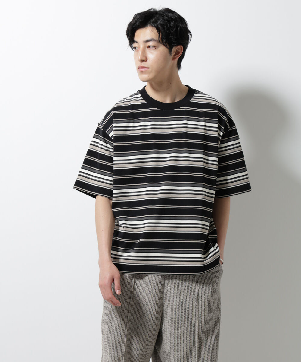 nano･universe「マルチボーダーリラックスＴシャツ 半袖」|Tシャツ・カットソー|