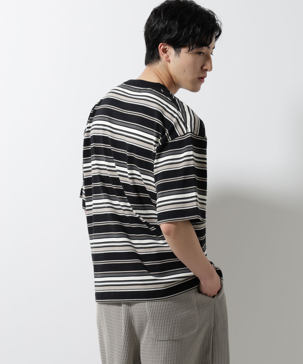 nano･universe「マルチボーダーリラックスＴシャツ 半袖」|Tシャツ・カットソー|