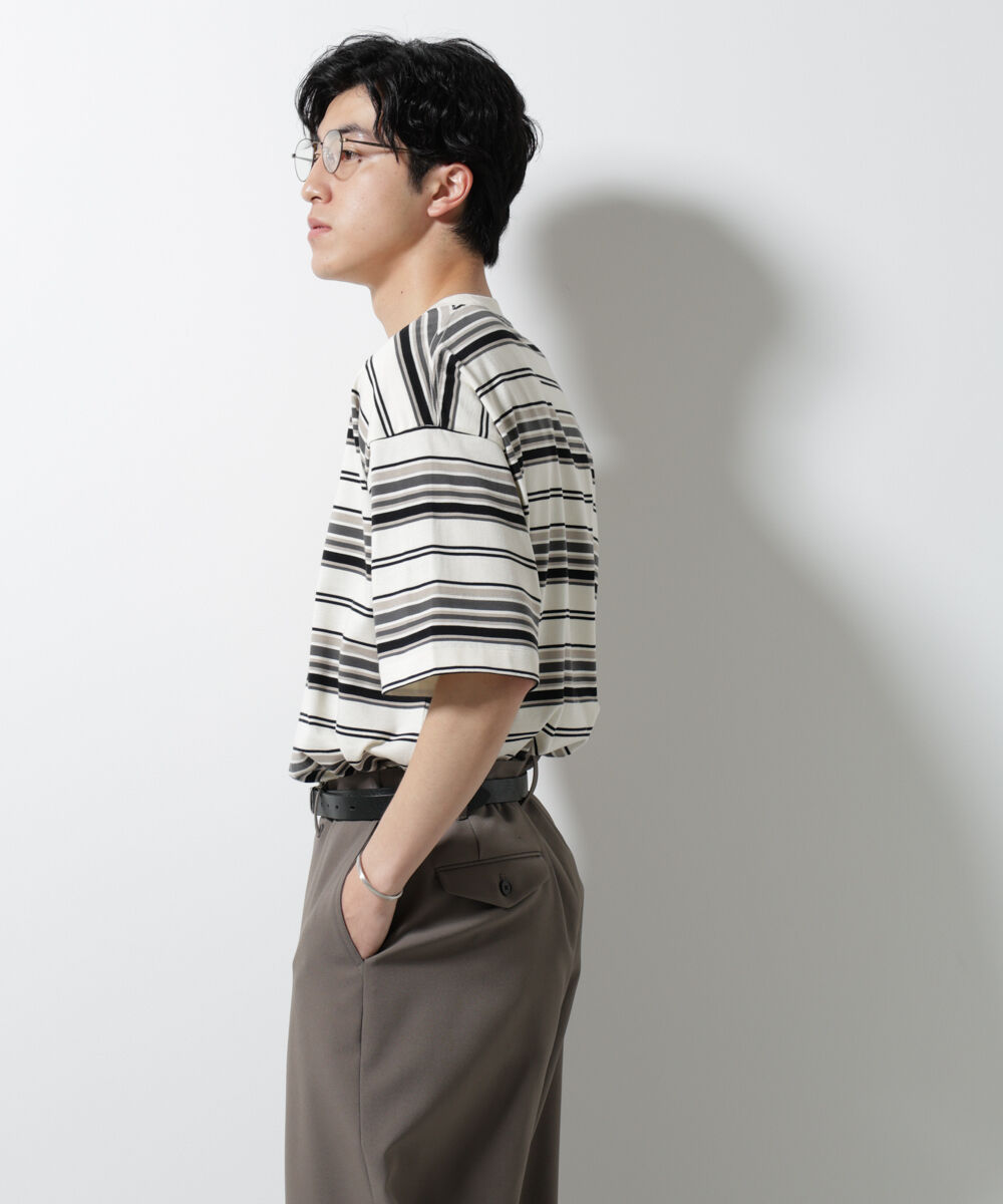 nano･universe「マルチボーダーリラックスＴシャツ 半袖」|Tシャツ・カットソー|