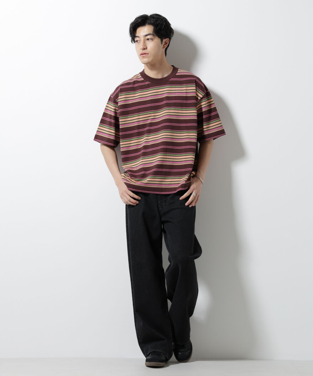 nano･universe「マルチボーダーリラックスＴシャツ 半袖」|Tシャツ・カットソー|