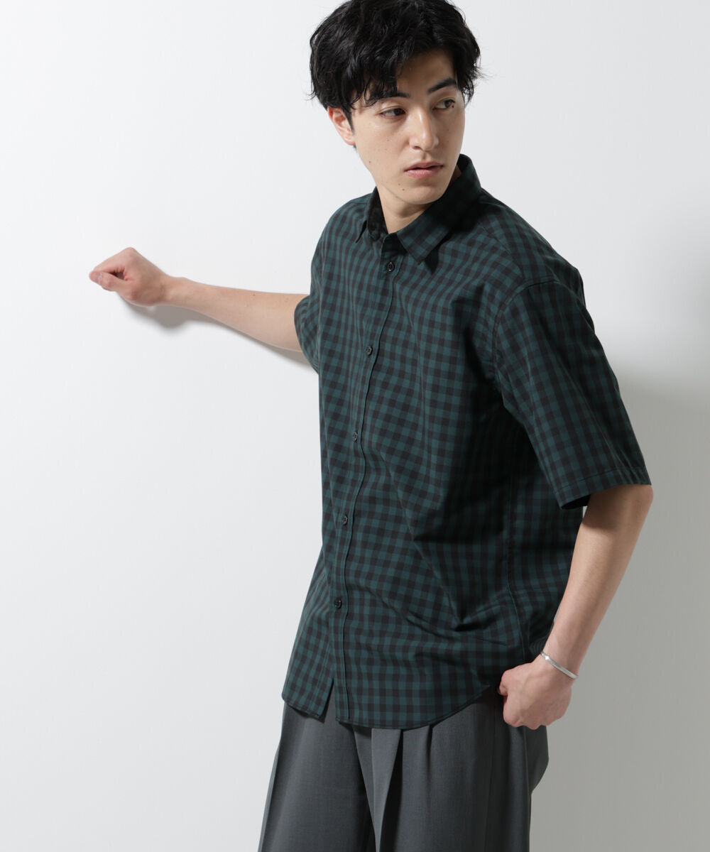 nano･universe「オリジナルギンガムシャツ 半袖」|シャツ・ブラウス|