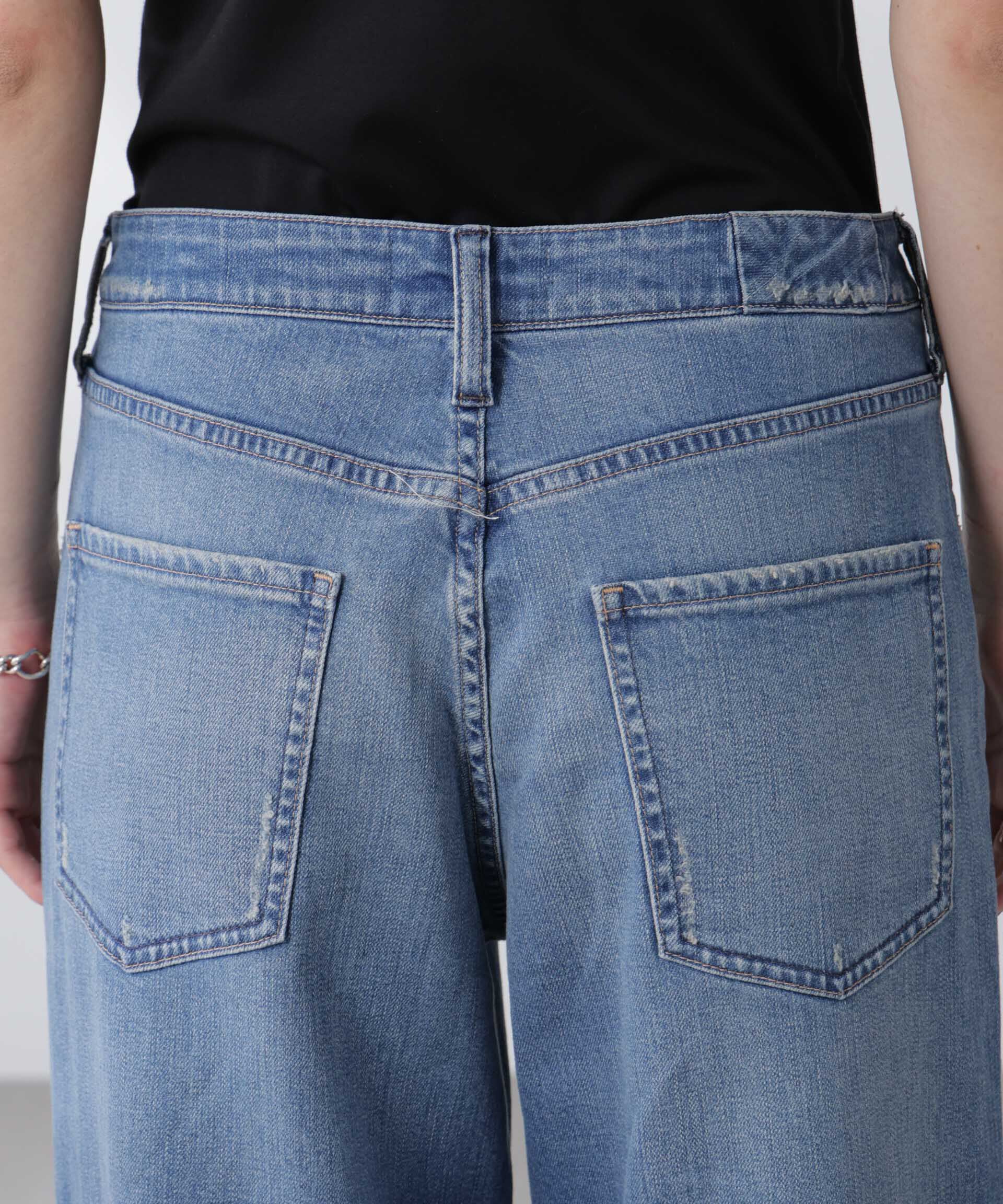 nano･universe「Healthy DENIM/別注 Pink Pepper Midrise ワイドデニム」|チノ|