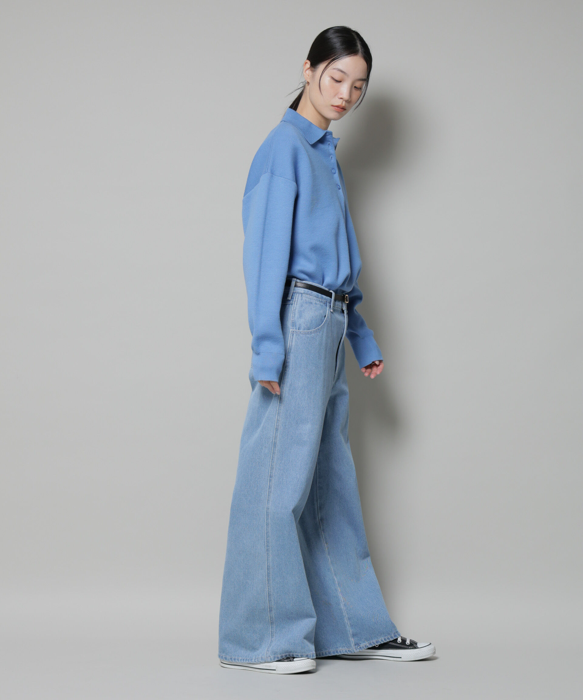 nano･universe「ワイドデニムパンツ」|チノ|