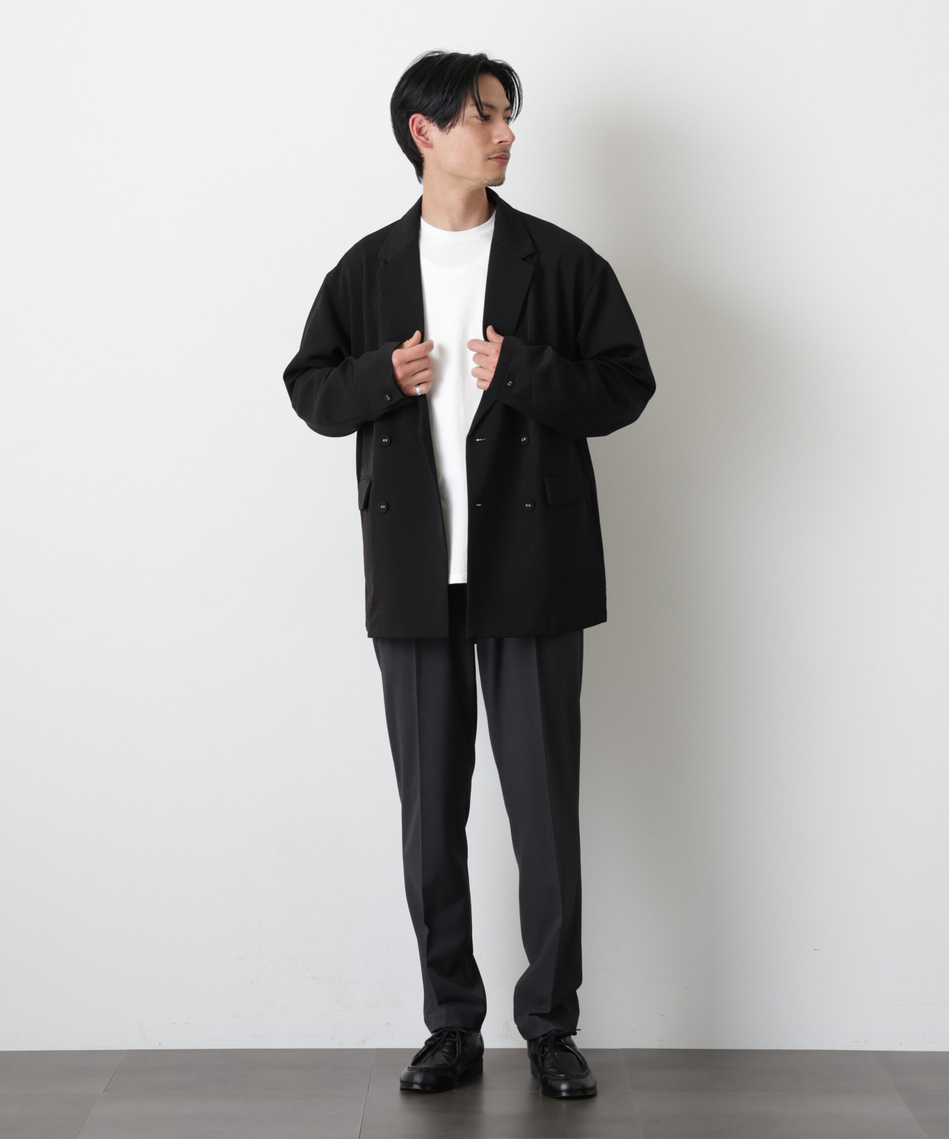 nano･universe「ドレープダブルジャケット」|テーラードジャケット|