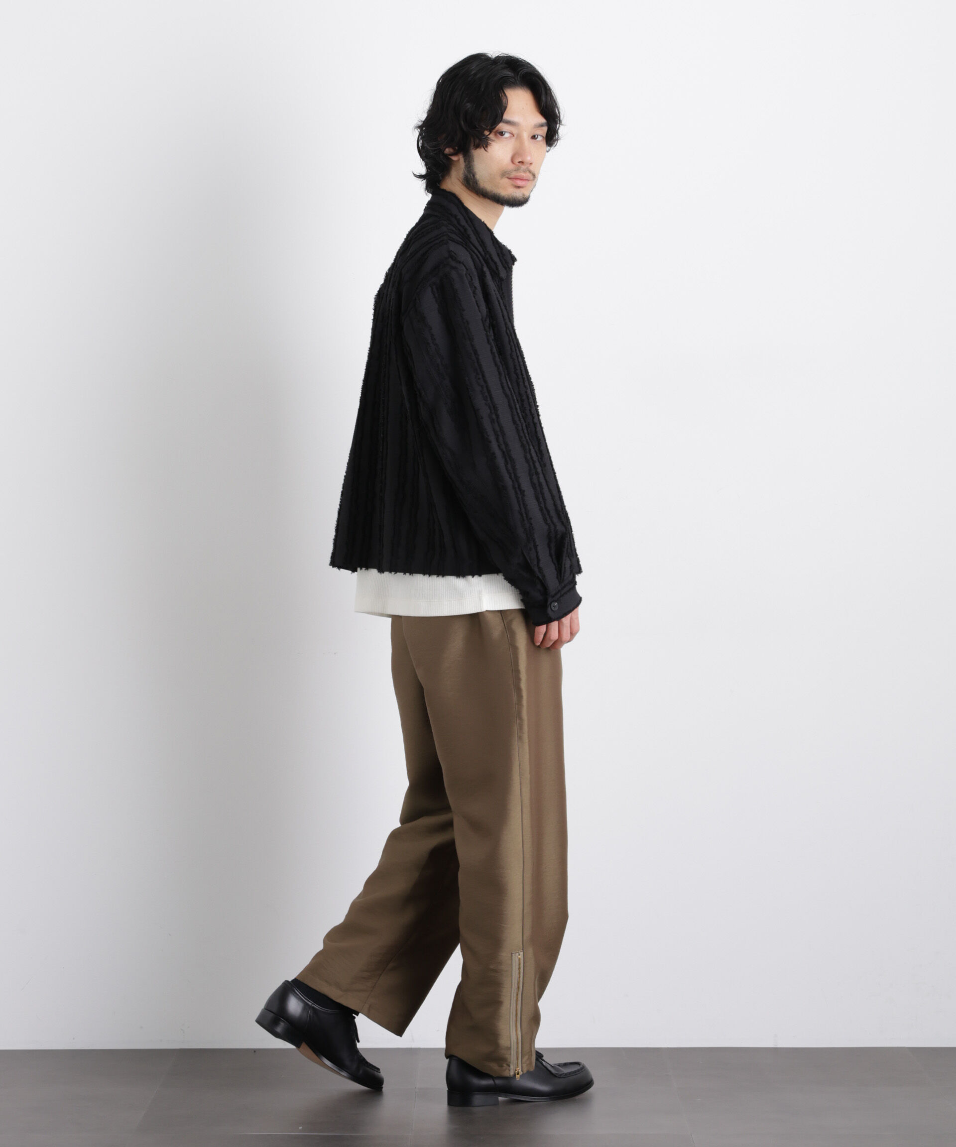 nano･universe「「ASSEMBLANC」カットレースフリンジブルゾン」|ブルゾン・スタジャン|