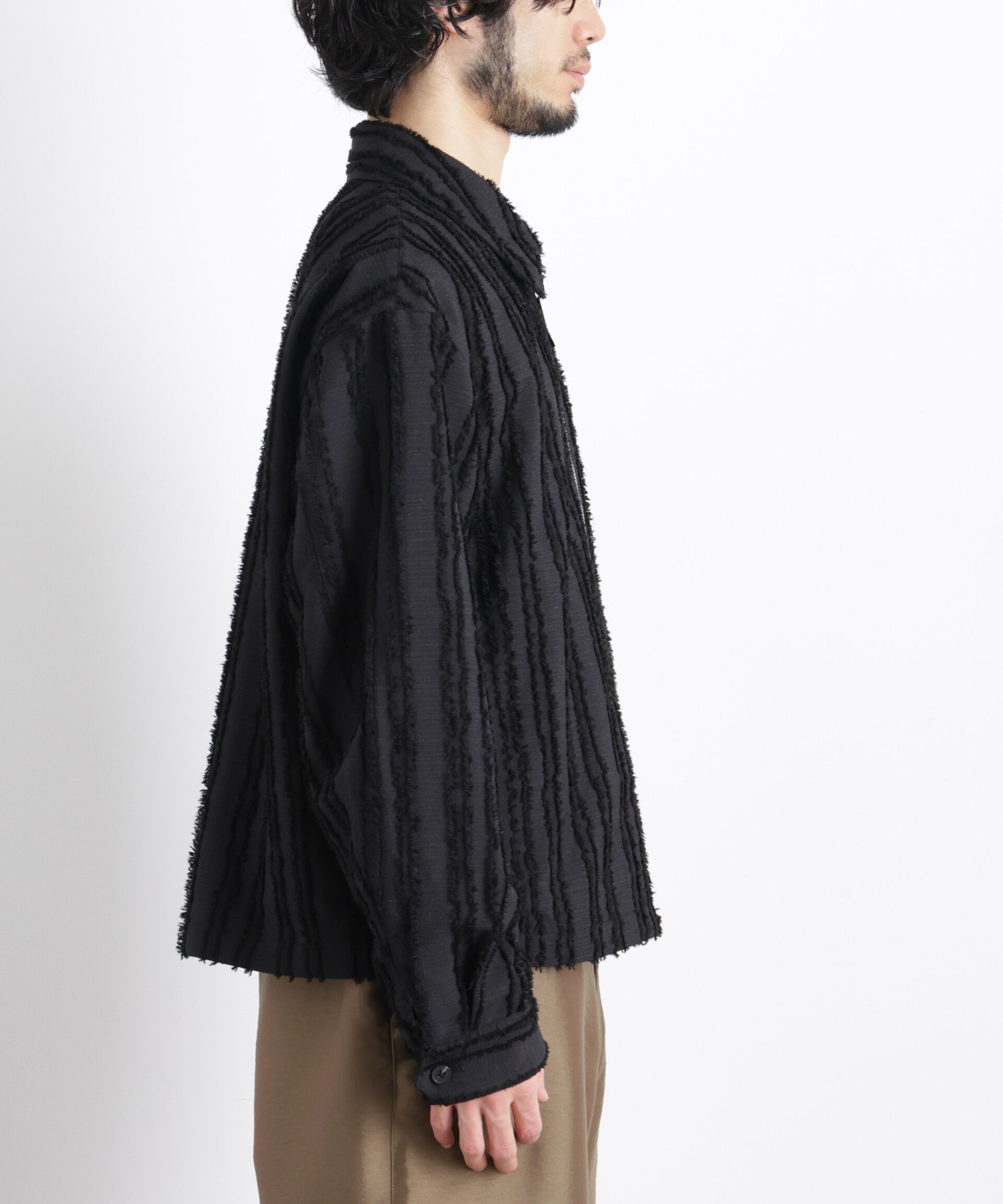 nano･universe「「ASSEMBLANC」カットレースフリンジブルゾン」|ブルゾン・スタジャン|