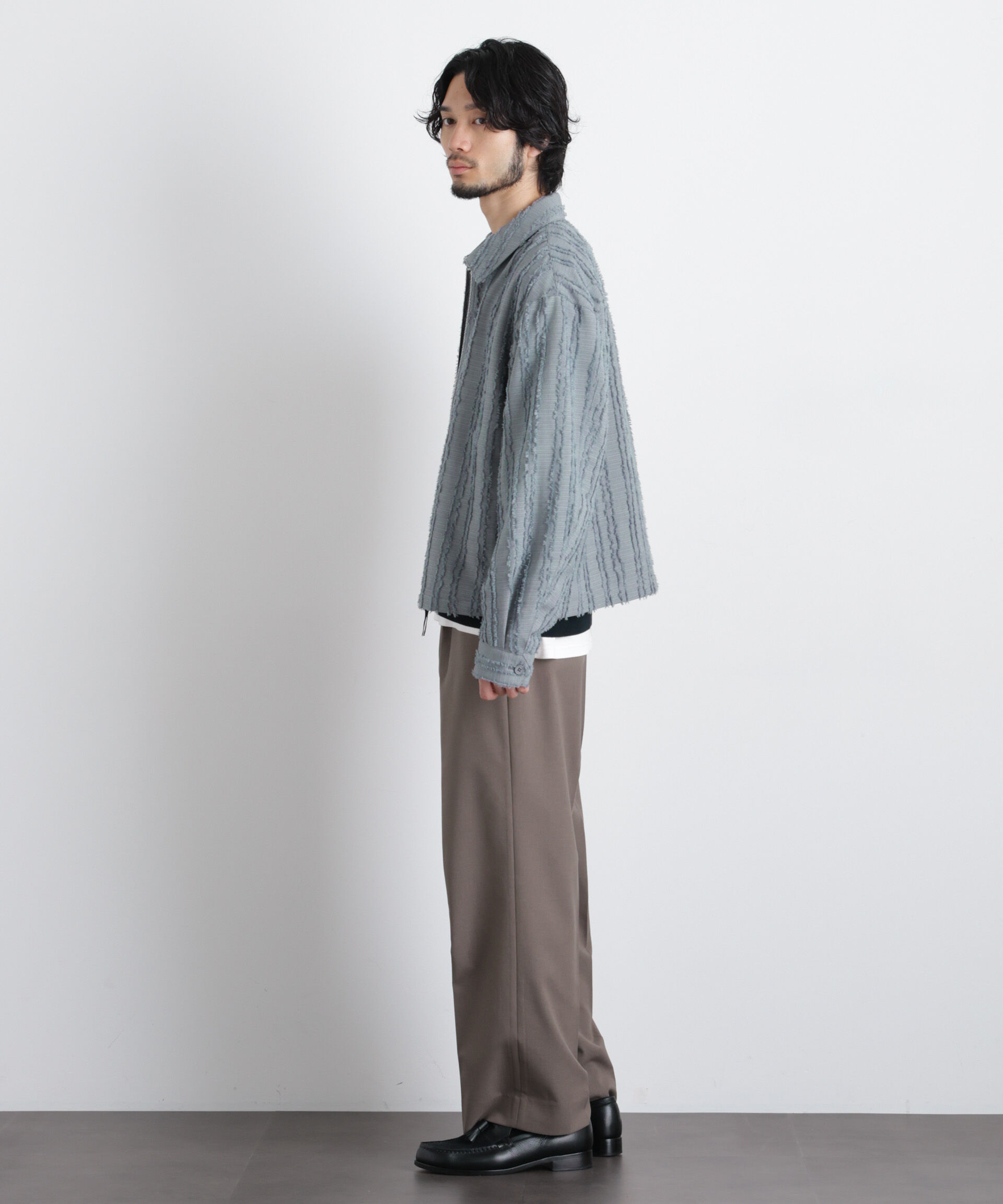 nano･universe「「ASSEMBLANC」カットレースフリンジブルゾン」|ブルゾン・スタジャン|