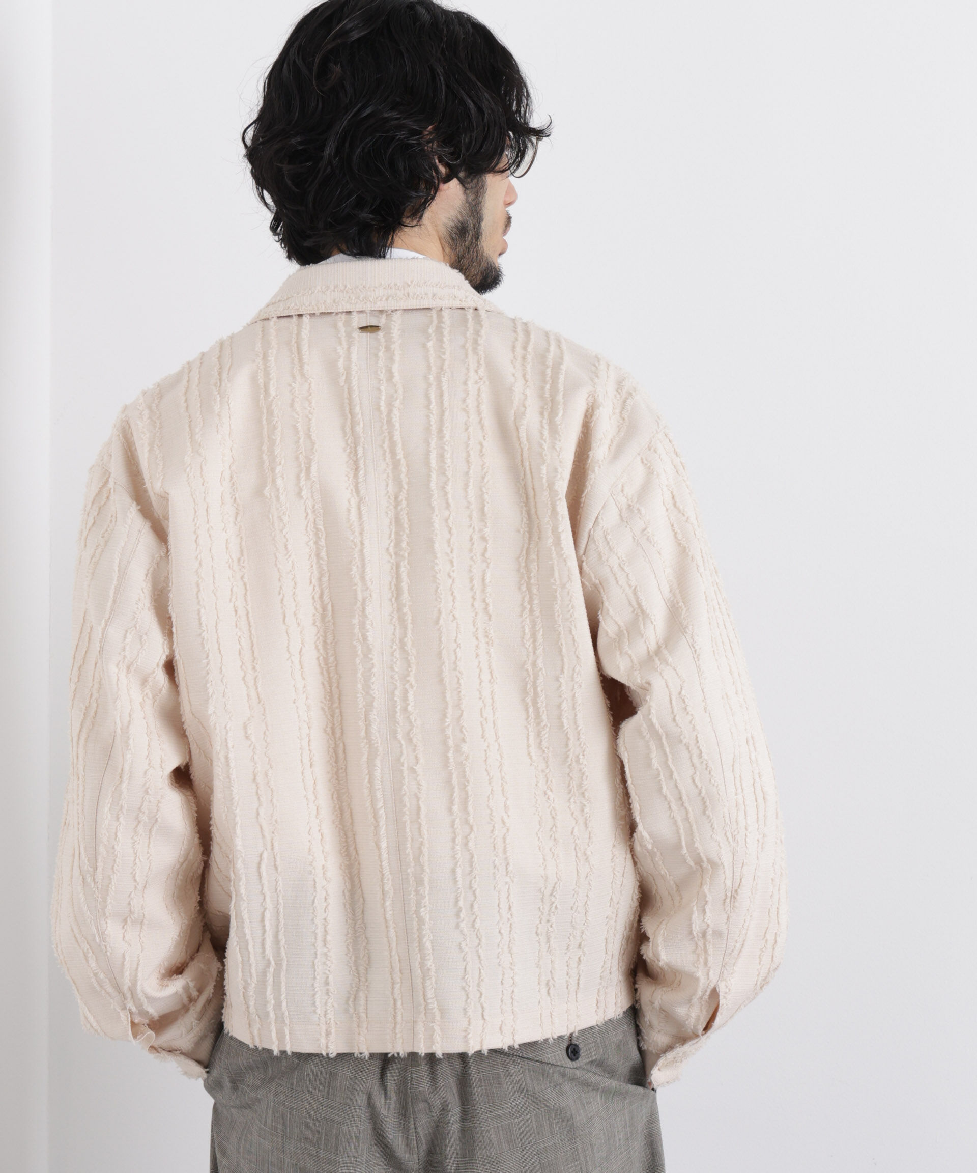 nano･universe「「ASSEMBLANC」カットレースフリンジブルゾン」|ブルゾン・スタジャン|