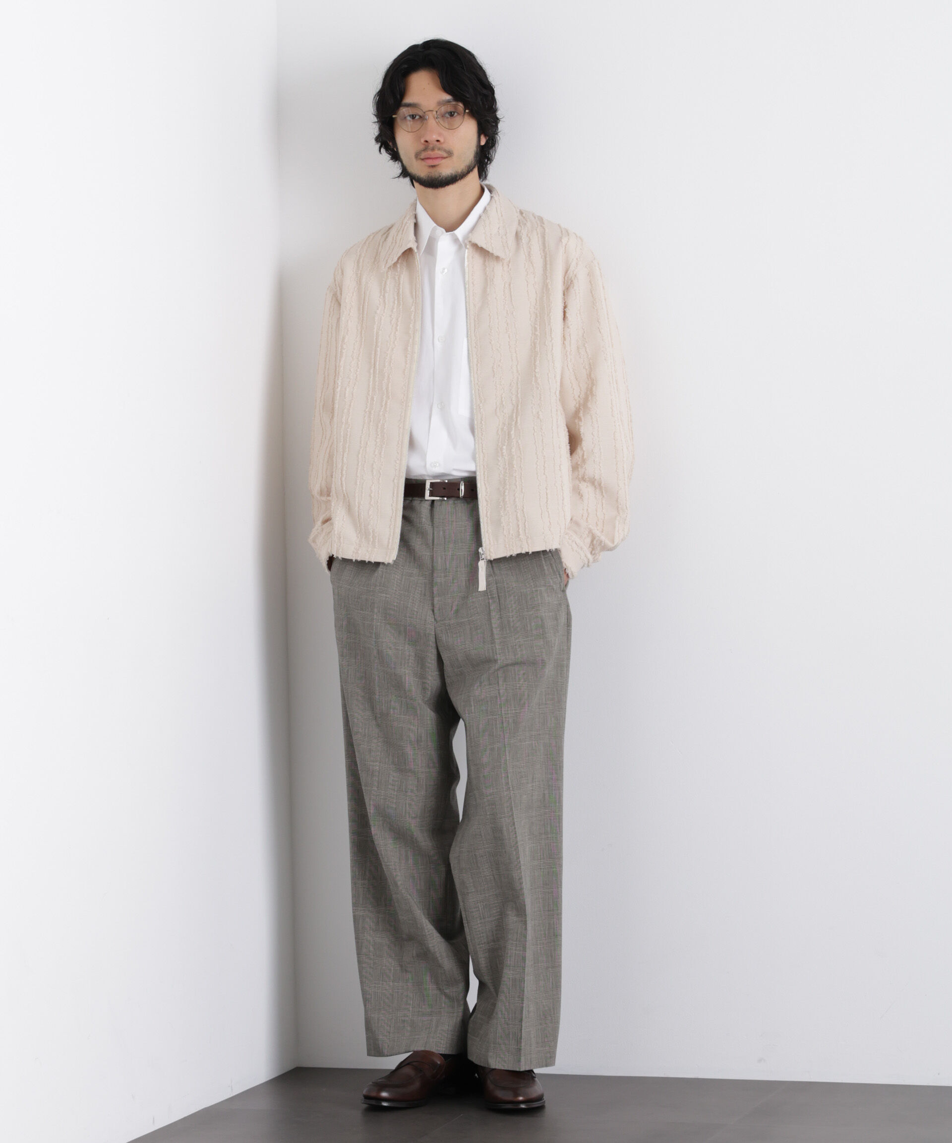 nano･universe「「ASSEMBLANC」カットレースフリンジブルゾン」|ブルゾン・スタジャン|