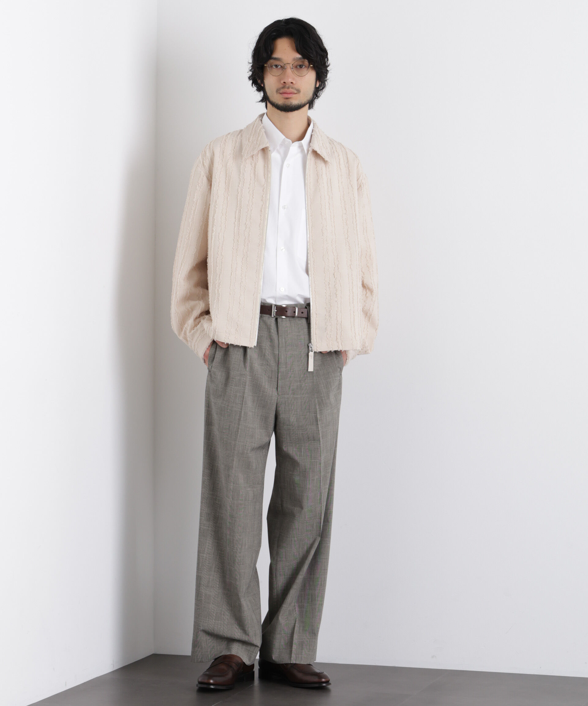 nano･universe「「ASSEMBLANC」カットレースフリンジブルゾン」|ブルゾン・スタジャン|