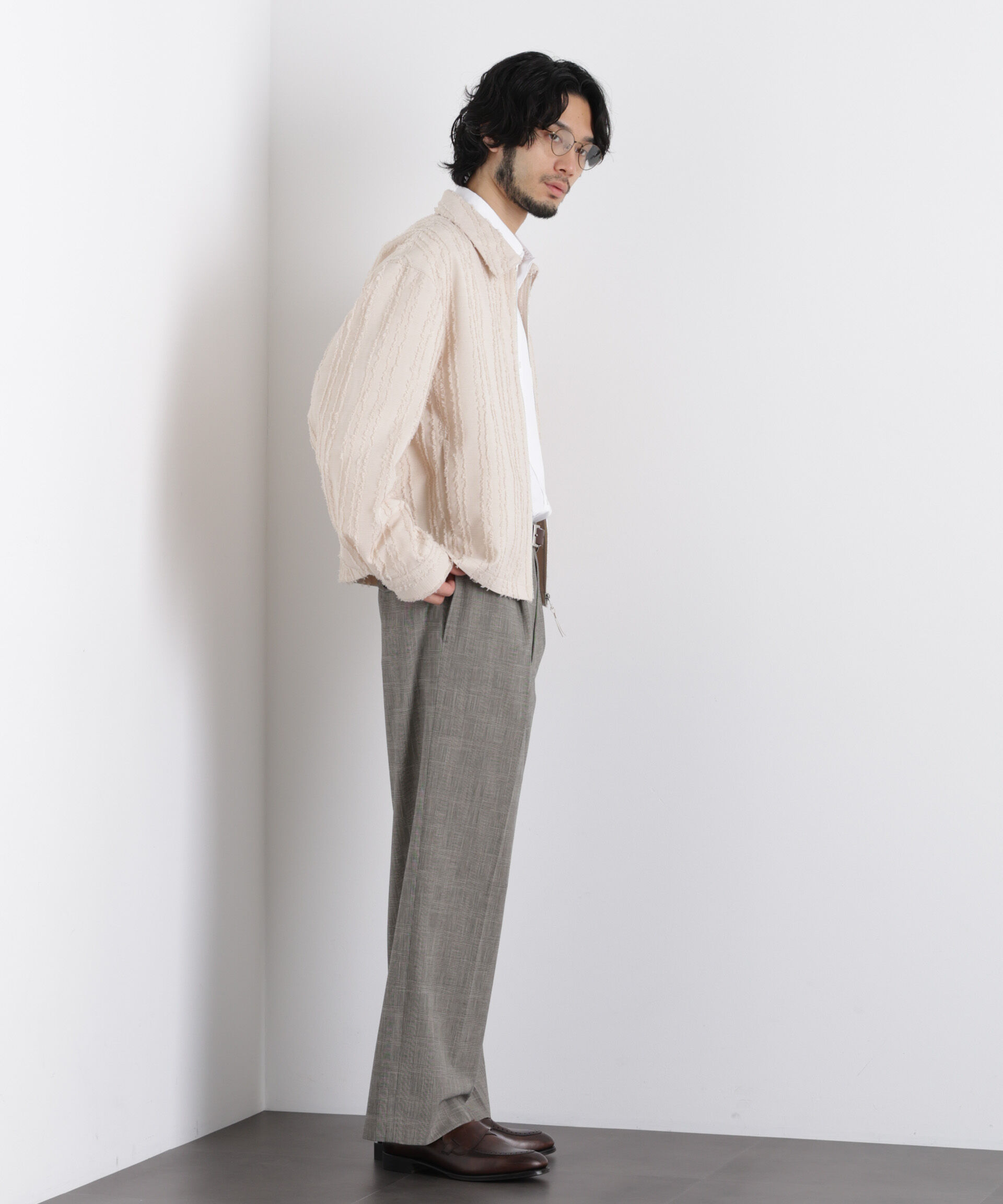 nano･universe「「ASSEMBLANC」カットレースフリンジブルゾン」|ブルゾン・スタジャン|