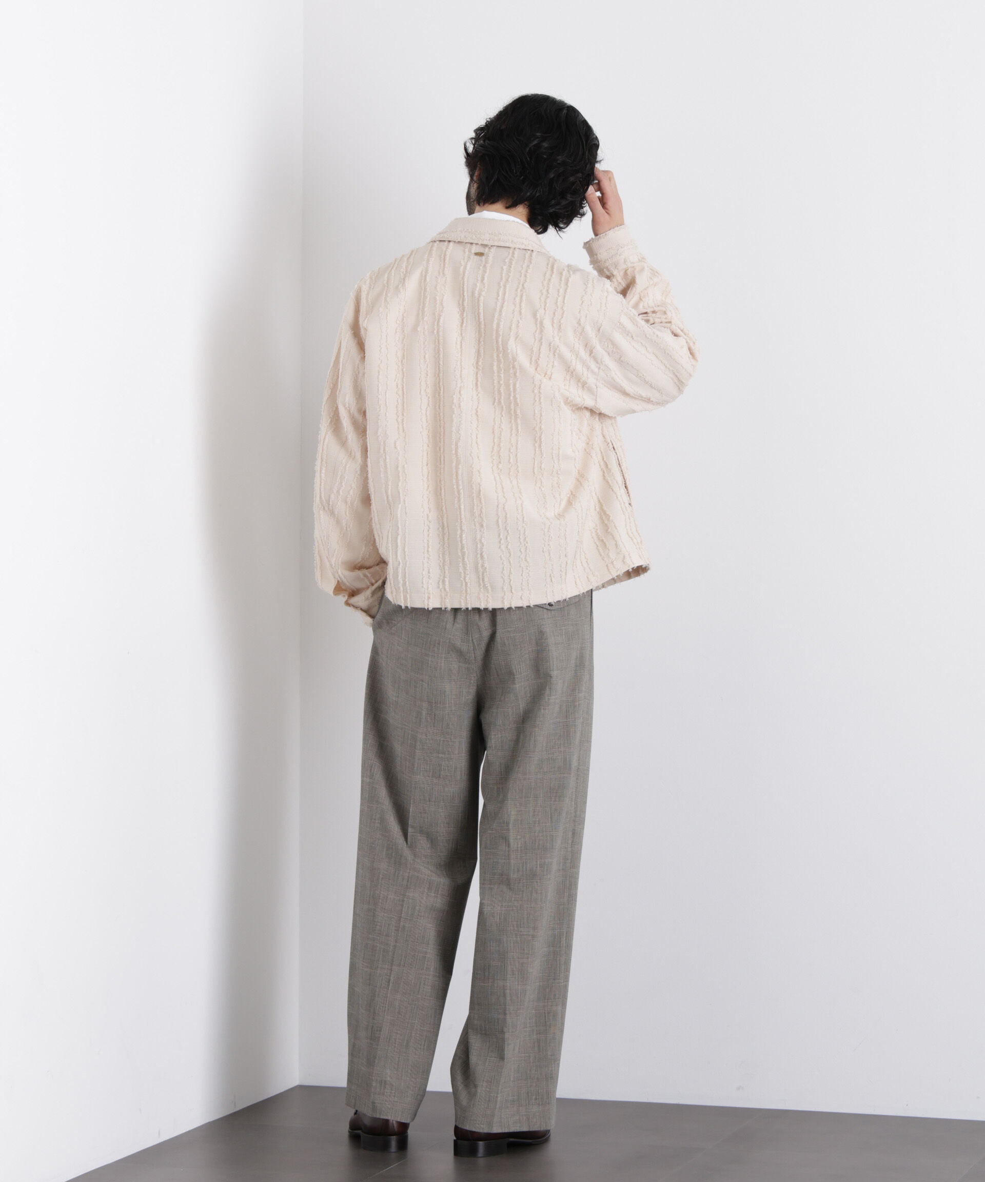 nano･universe「「ASSEMBLANC」カットレースフリンジブルゾン」|ブルゾン・スタジャン|